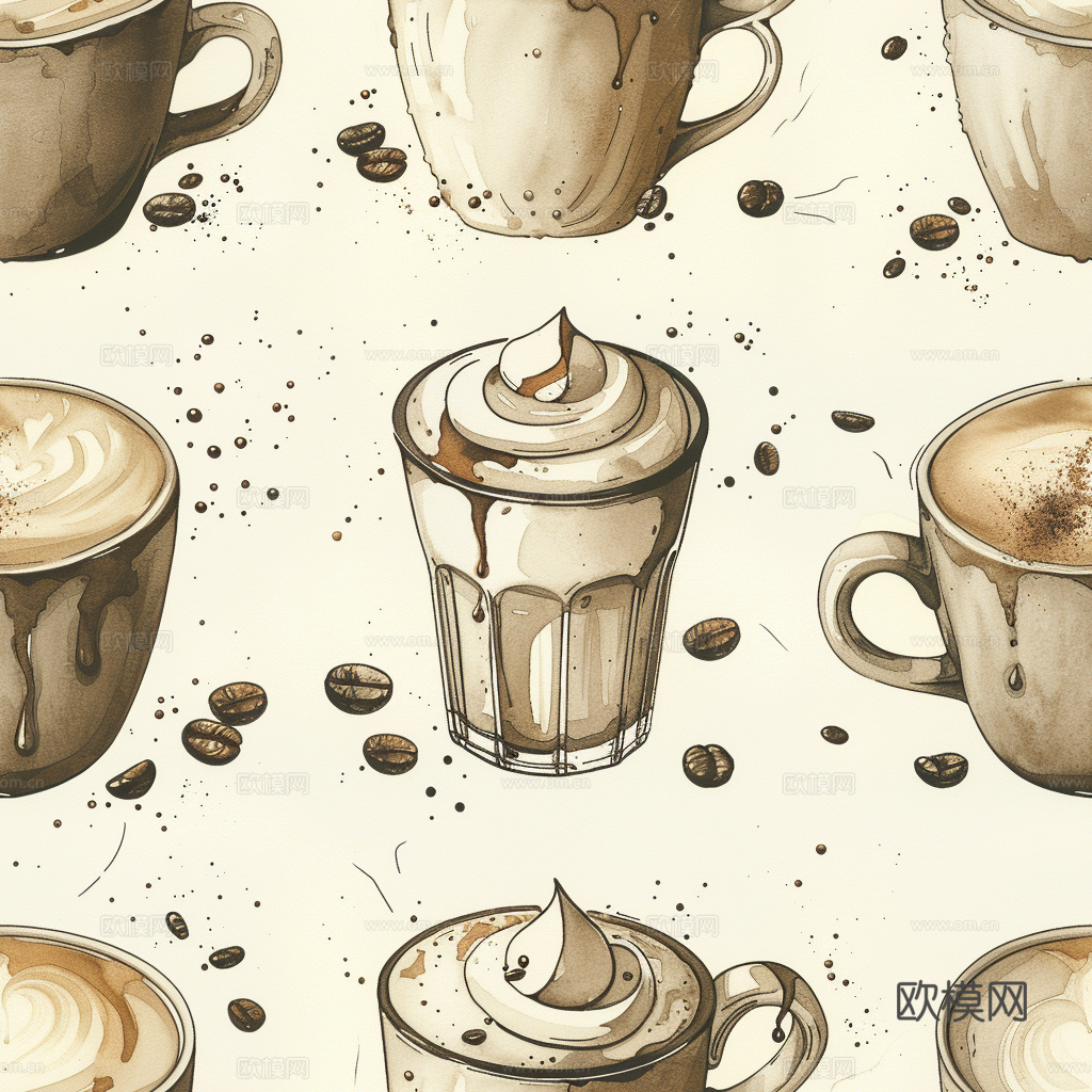 咖啡壁纸 花纹壁纸 卡通壁纸 壁纸