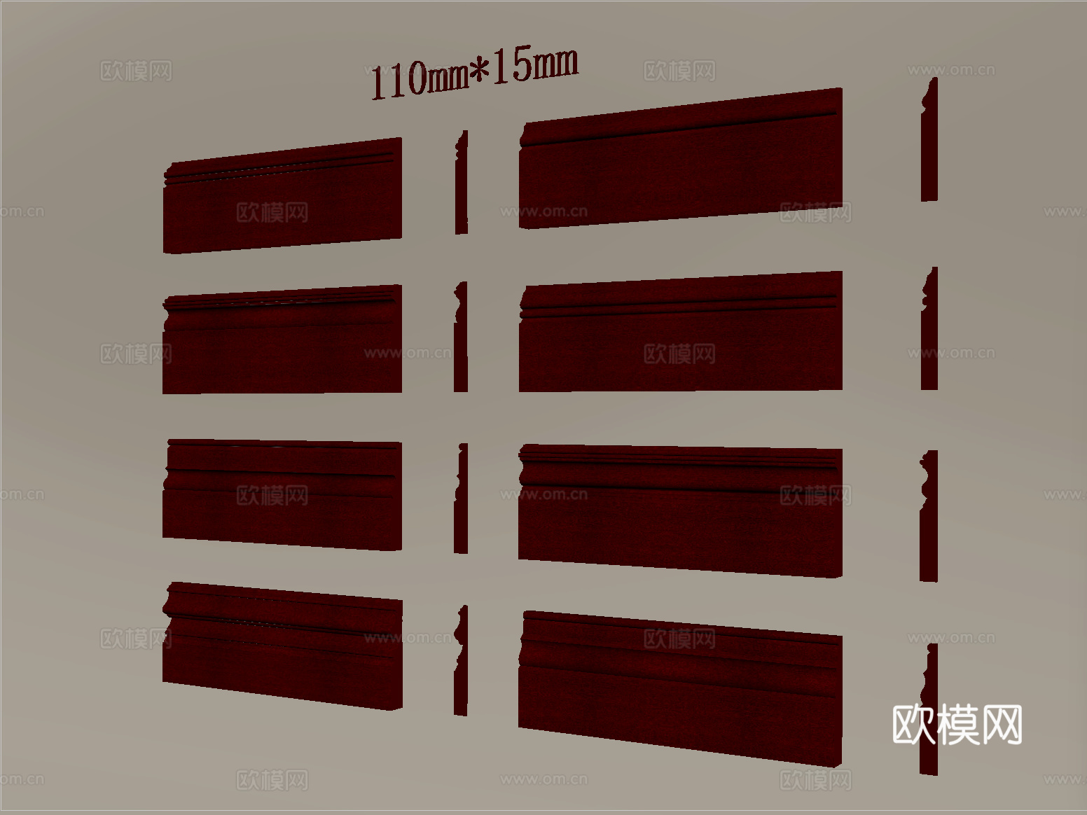 现代简约踢脚线 地脚线su模型