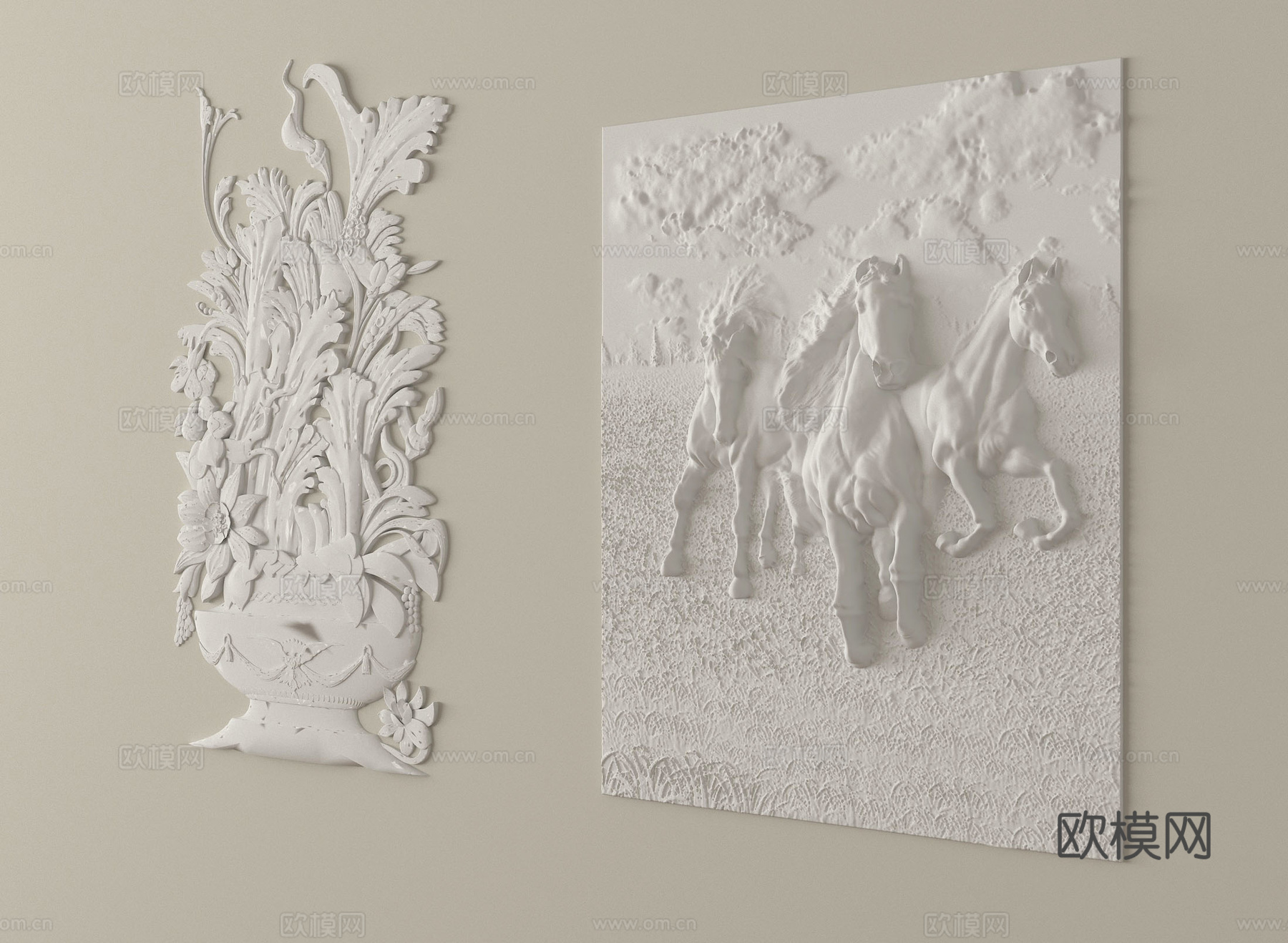 欧式古典石膏雕花su模型
