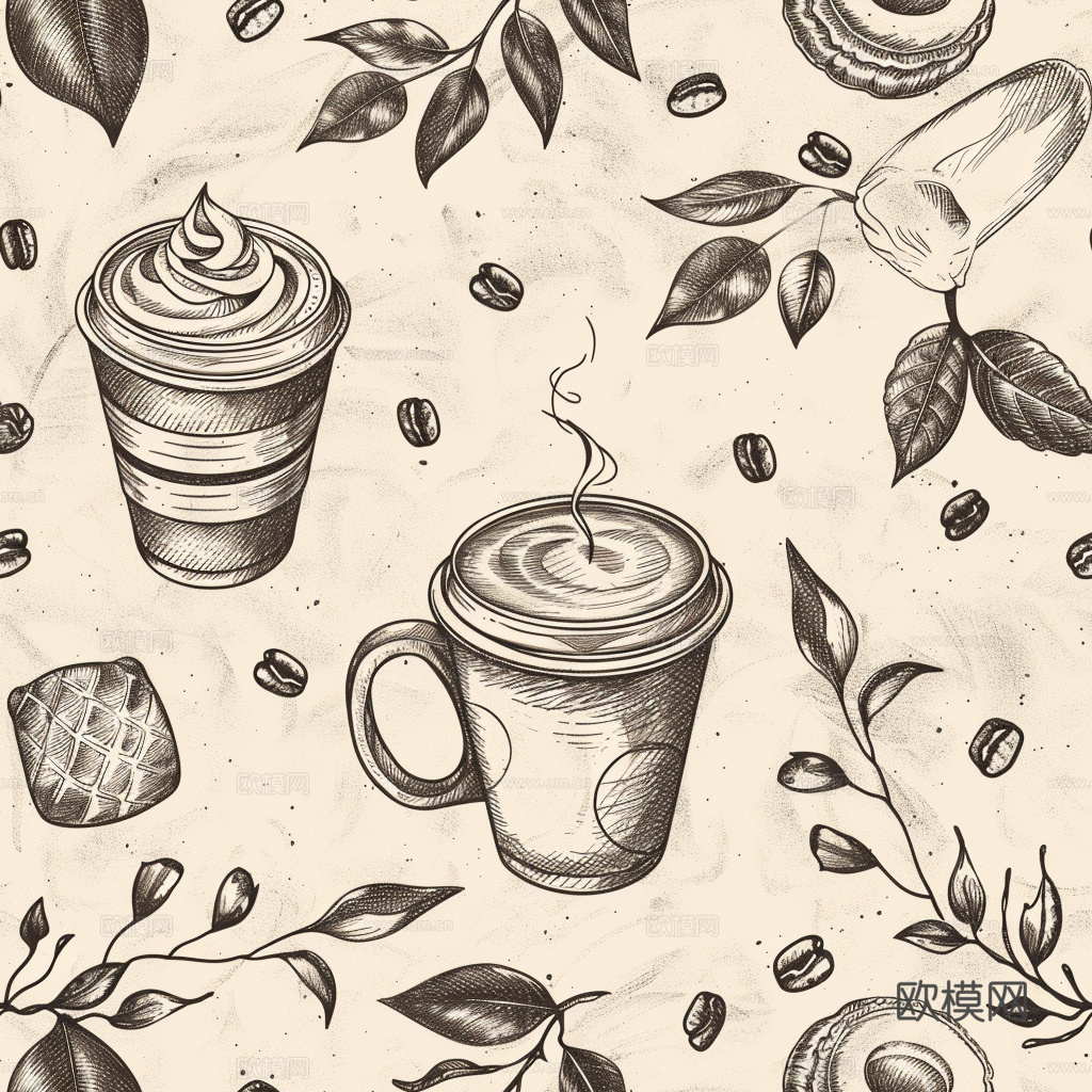 咖啡壁纸 花纹壁纸 卡通壁纸 壁纸