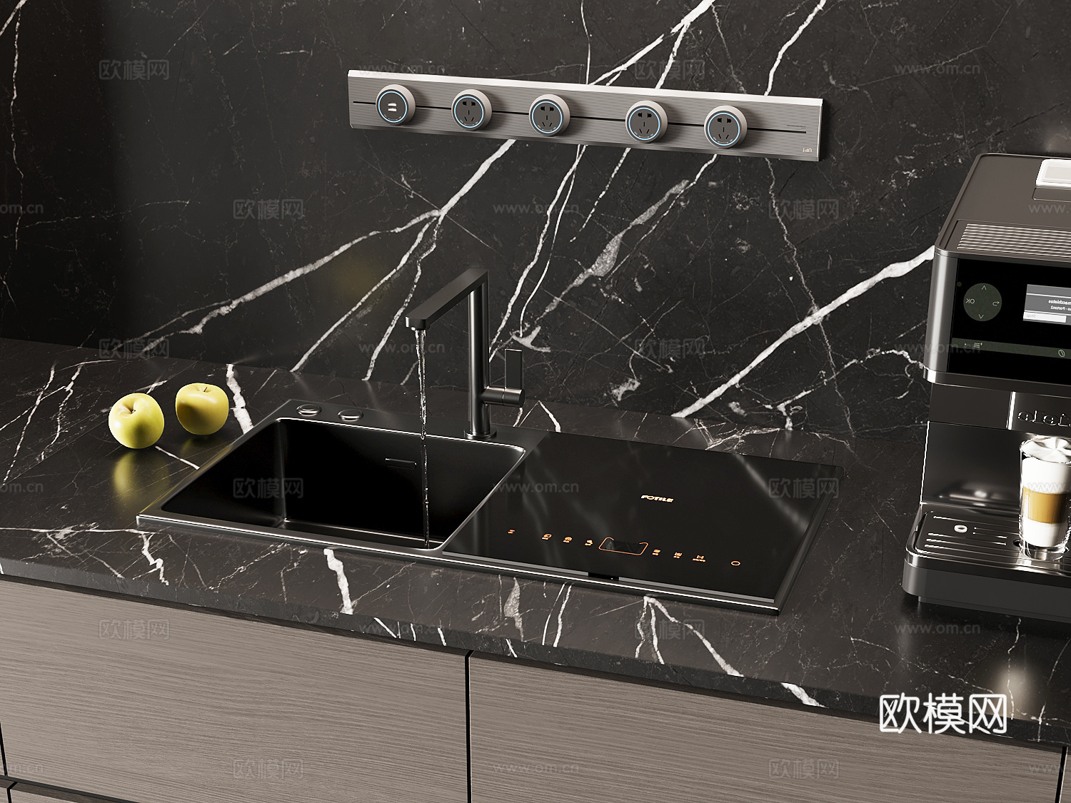 现代水槽龙头su模型