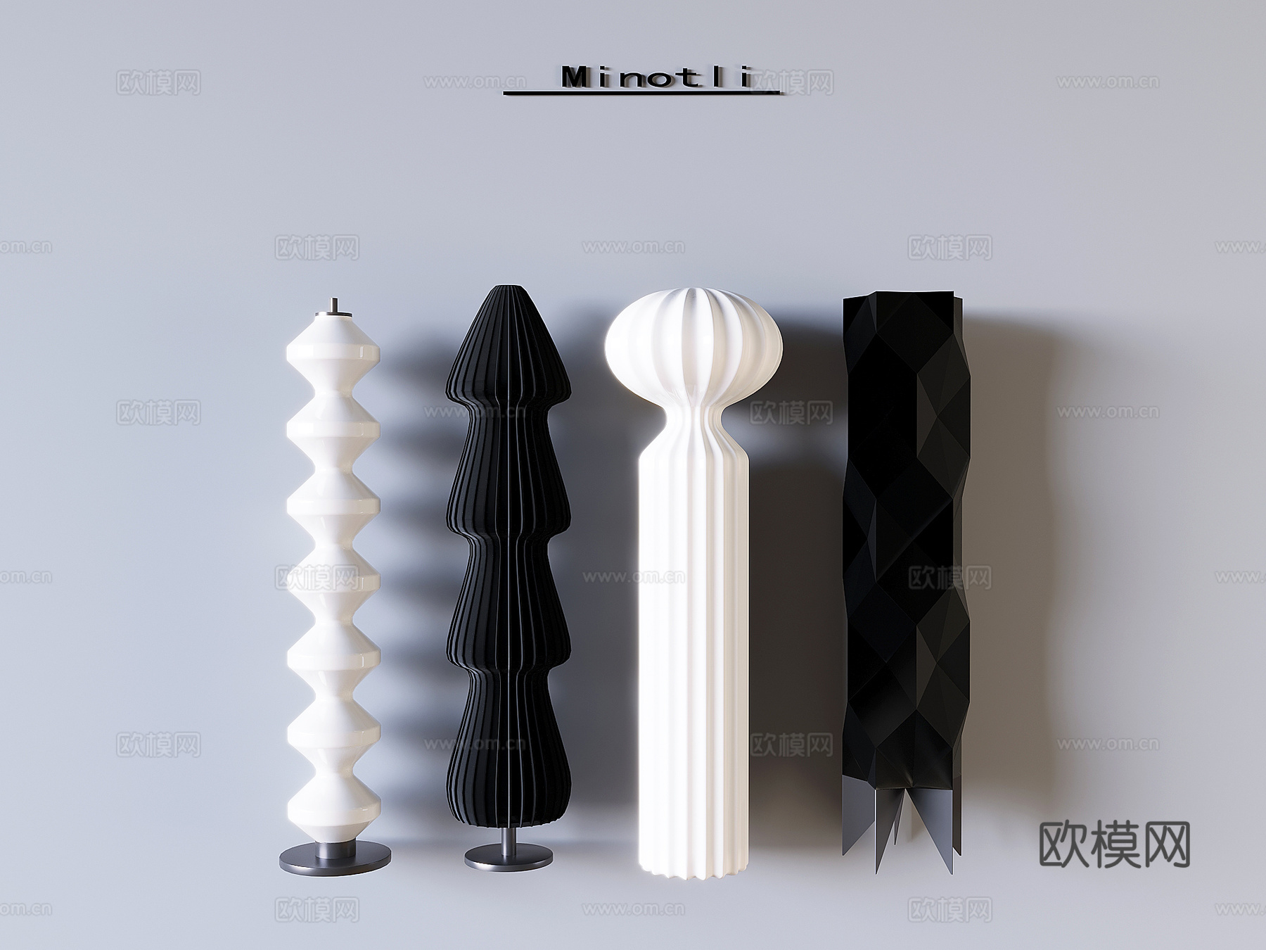 意式落地灯装饰灯su模型