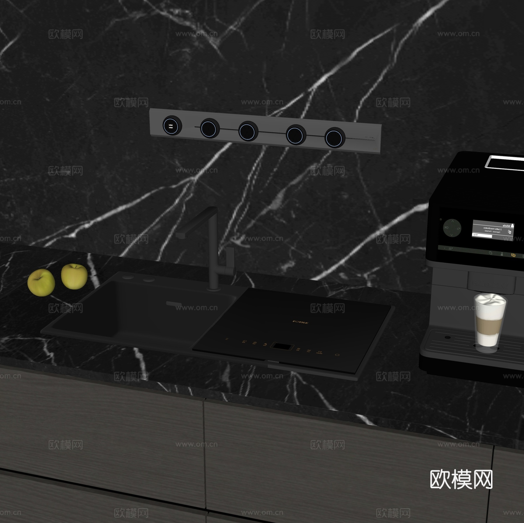 现代水槽龙头su模型