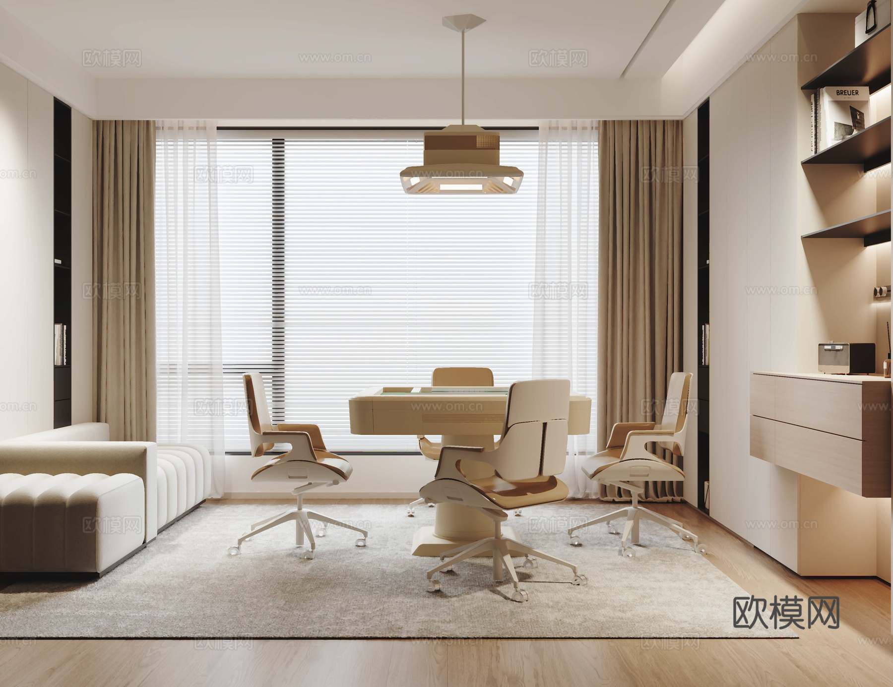 现代麻将房3d模型下载