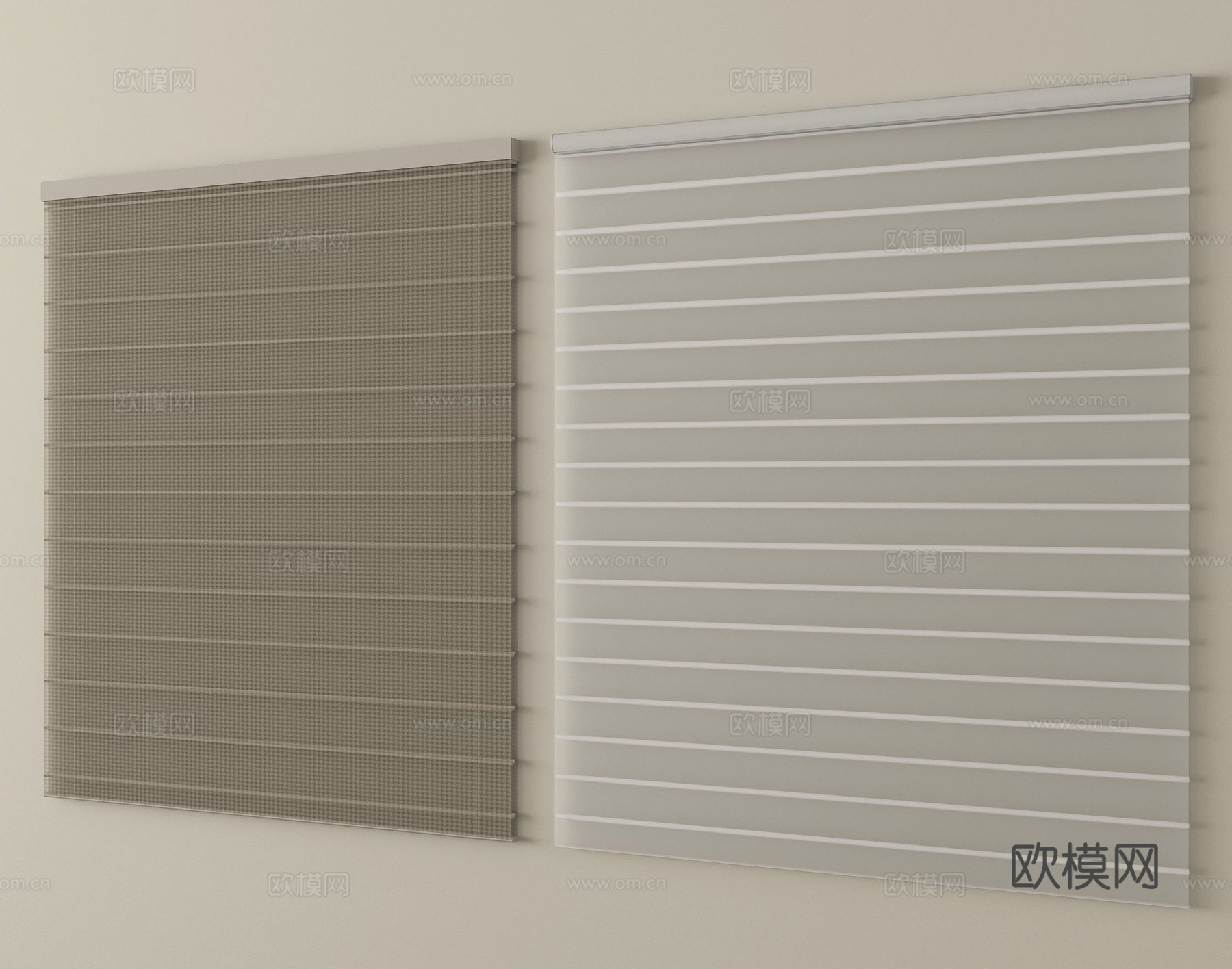 现代百叶帘 窗帘 卷帘su模型