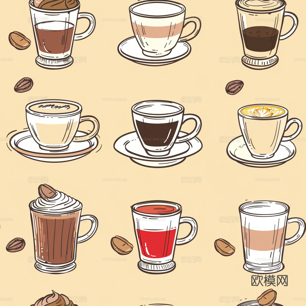 咖啡壁纸 花纹壁纸 卡通壁纸 壁纸下载