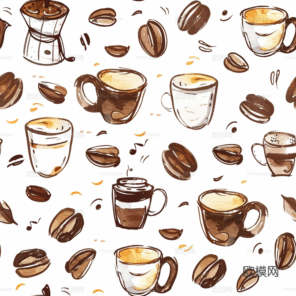 咖啡壁纸 花纹壁纸 卡通壁纸 壁纸