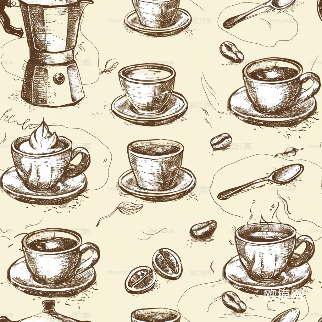 咖啡壁纸 花纹壁纸 卡通壁纸 壁纸下载