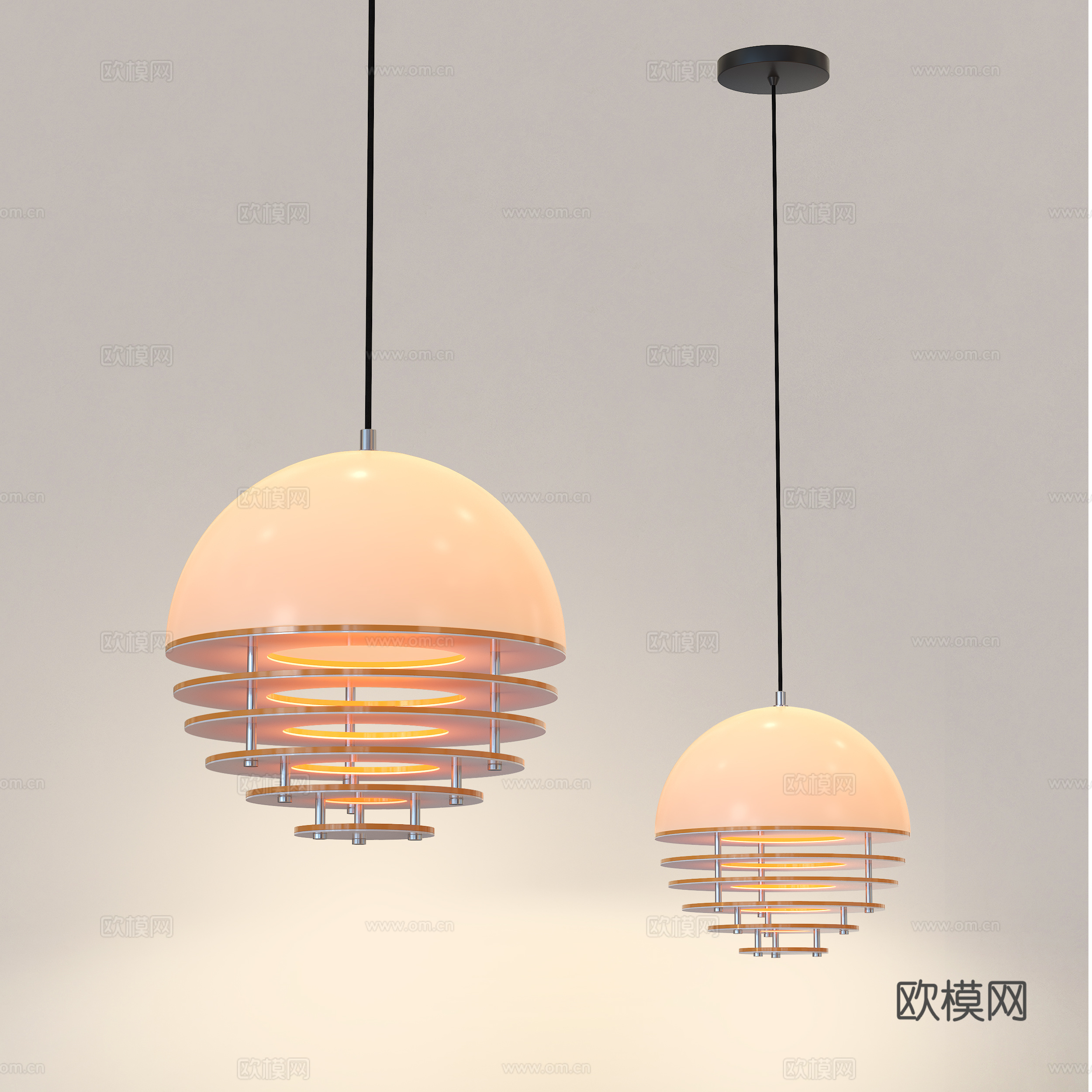 中古风吊灯 包豪斯吊灯 法式奶油风吊灯  餐厅吊灯 卧室吊灯su模型