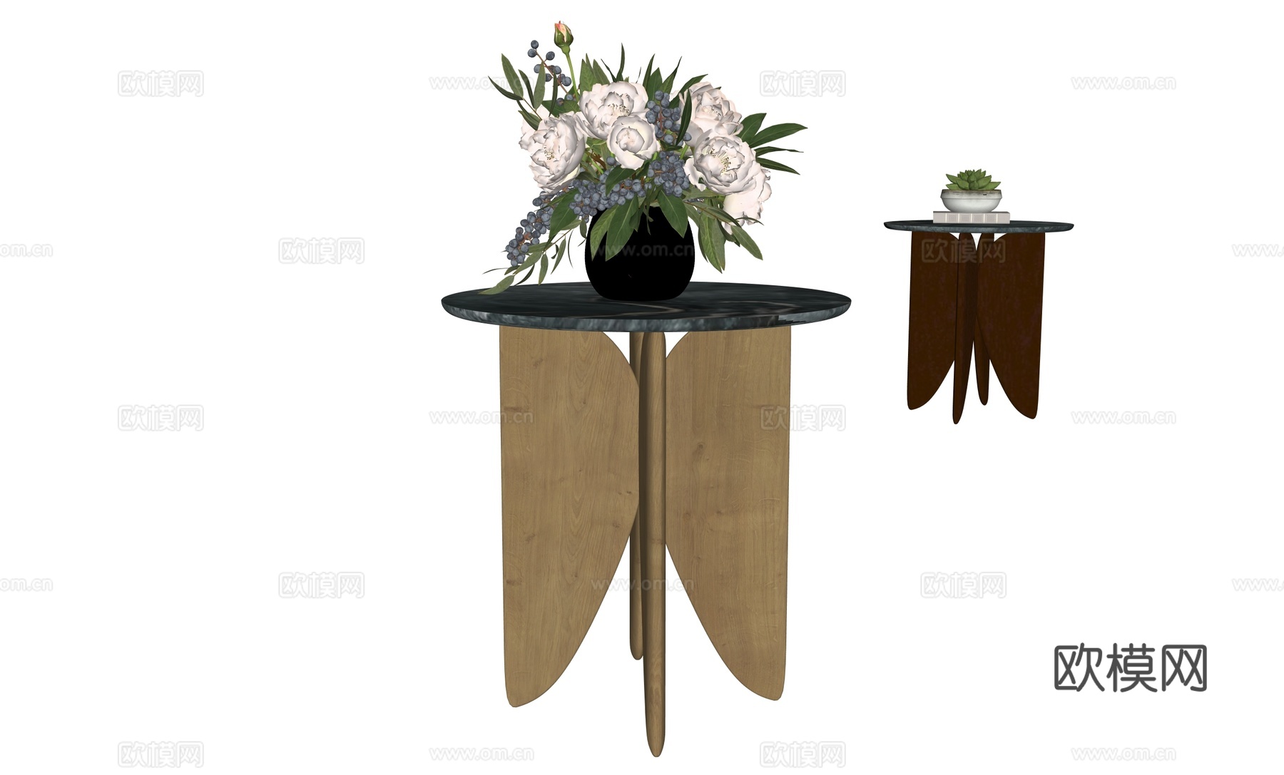 现代原木角几边几su模型