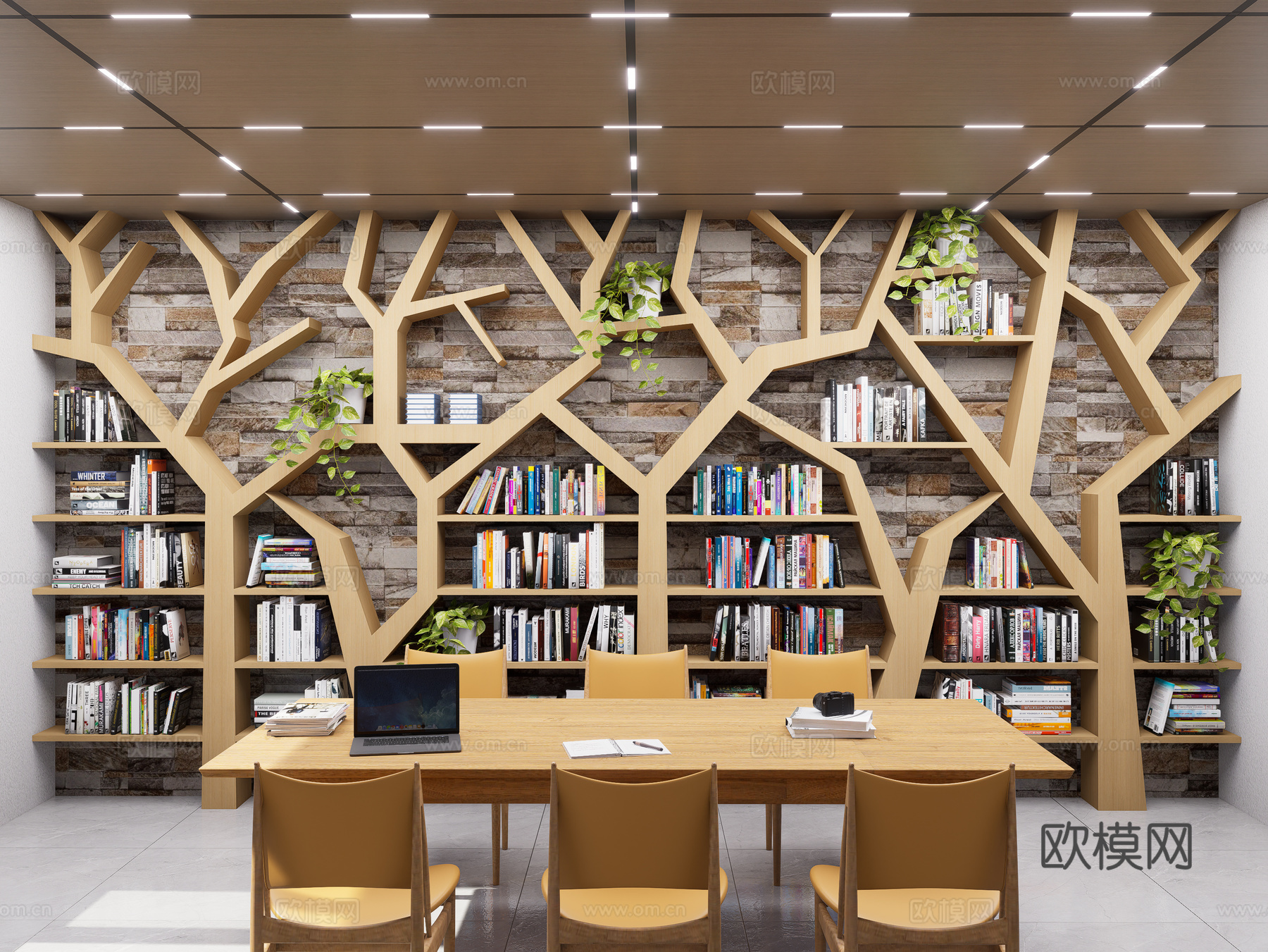 现代创意书柜 树形书架 展柜 展架 置物架 装饰架 储物柜su模型