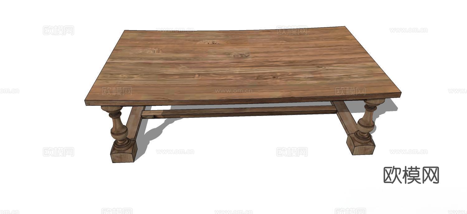 实木桌子 家用桌子 桌子 新中式桌子su模型