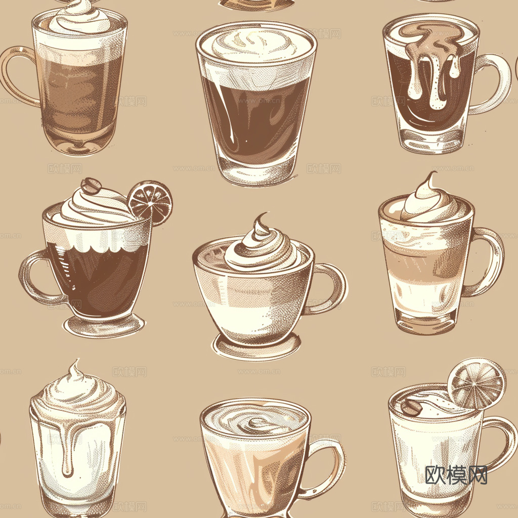 咖啡壁纸 花纹壁纸 卡通壁纸 壁纸下载