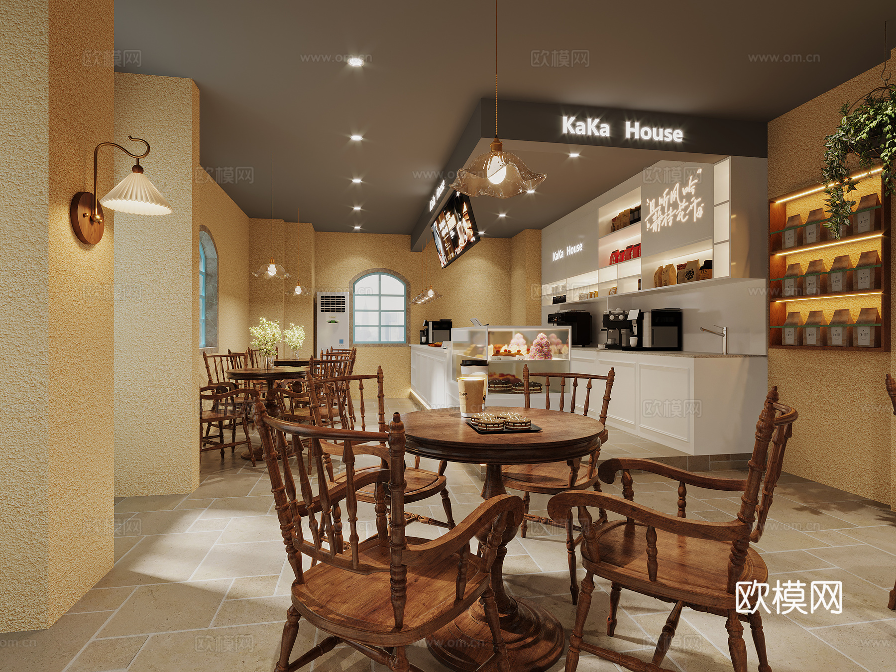 现代 咖啡店3d模型下载（渲染图1）