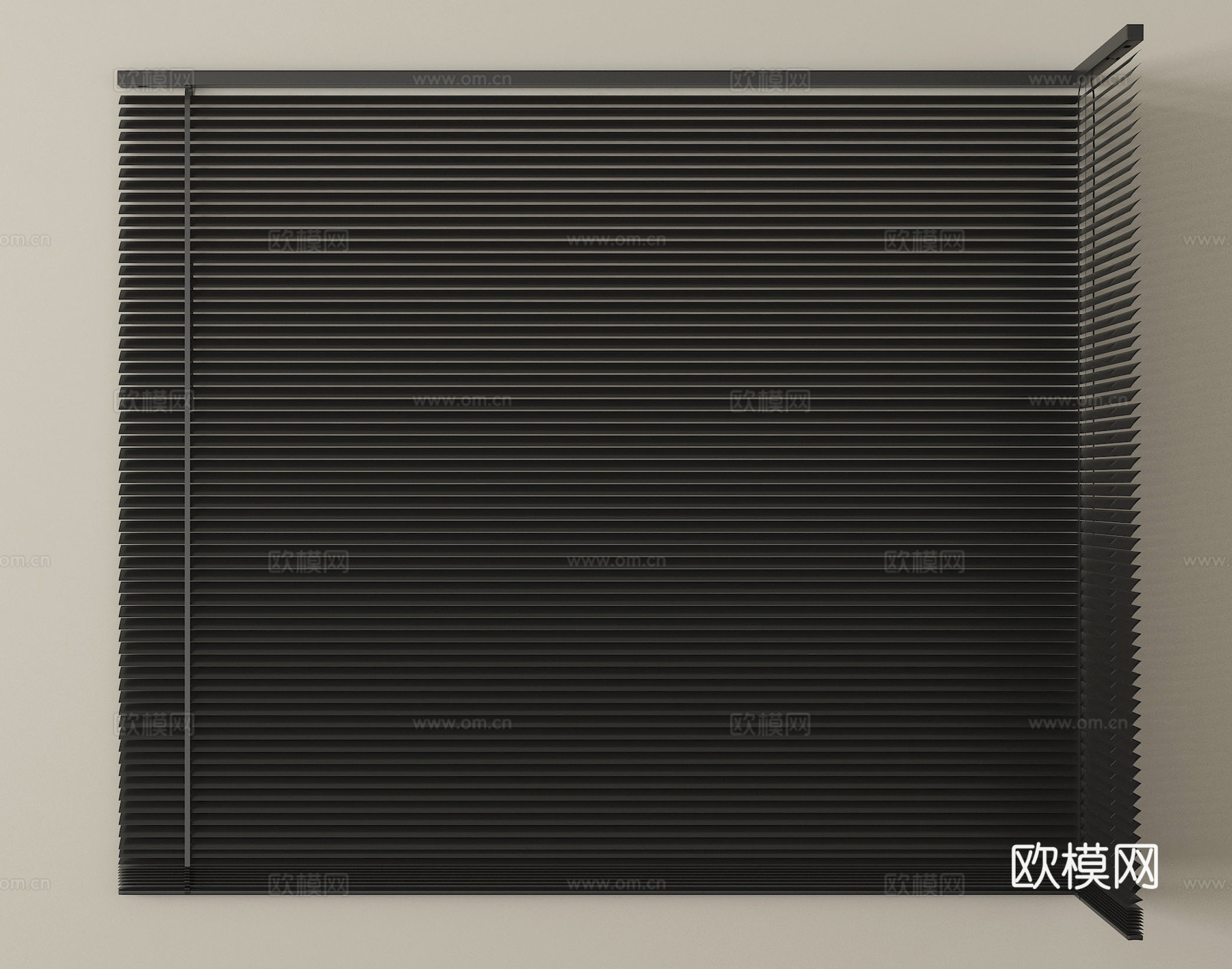 现代百叶帘 窗帘 卷帘su模型
