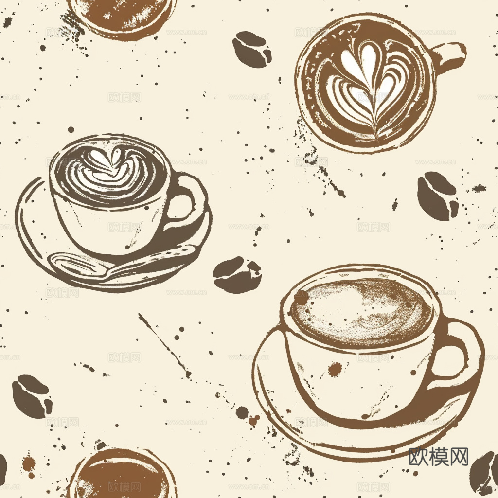 咖啡壁纸 花纹壁纸 卡通壁纸 壁纸