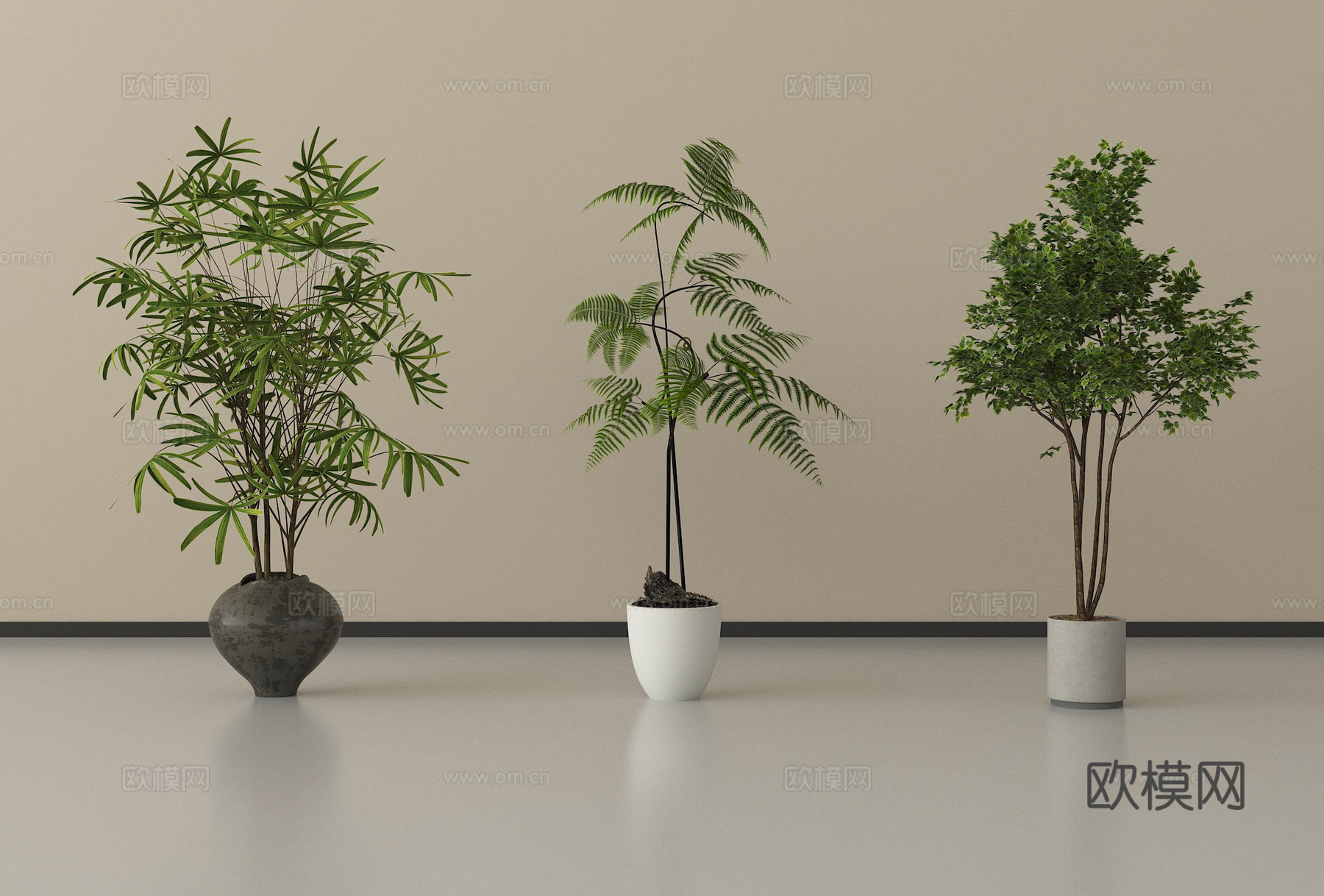 现代盆栽植物 盆栽盆景su模型