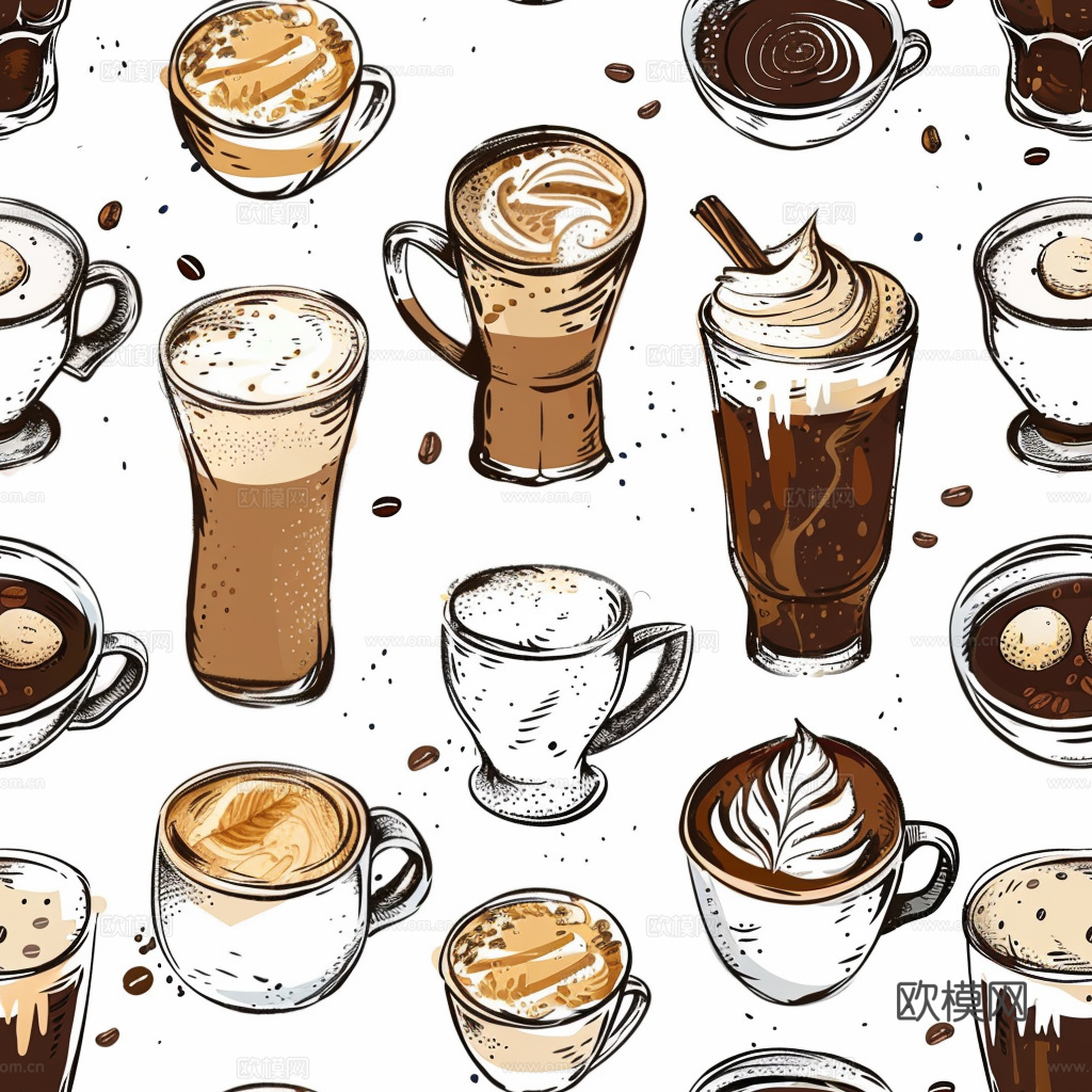 咖啡壁纸 花纹壁纸 卡通壁纸 壁纸下载