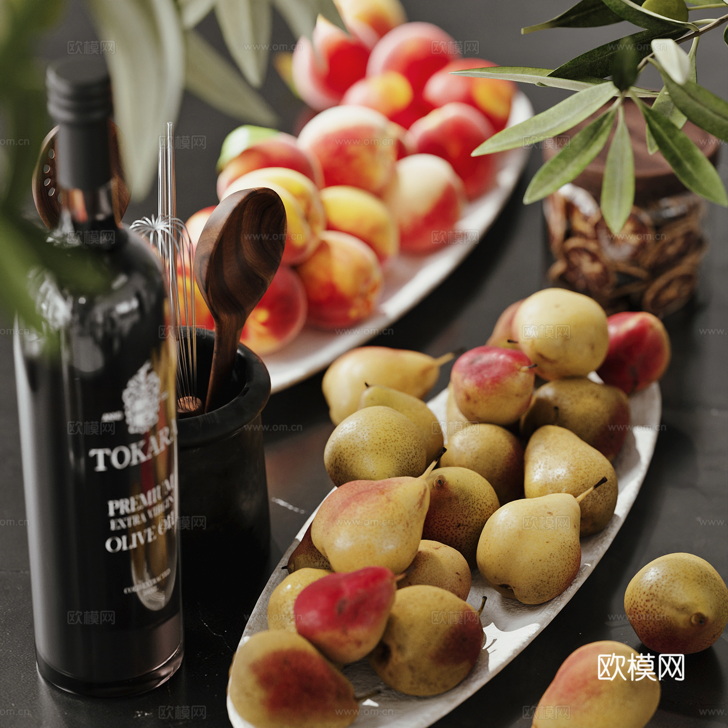 现代水果 果盘3d模型下载