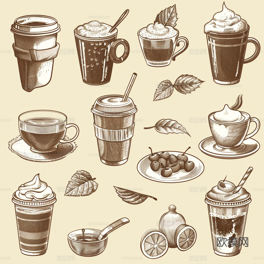 咖啡壁纸 花纹壁纸 卡通壁纸 壁纸下载