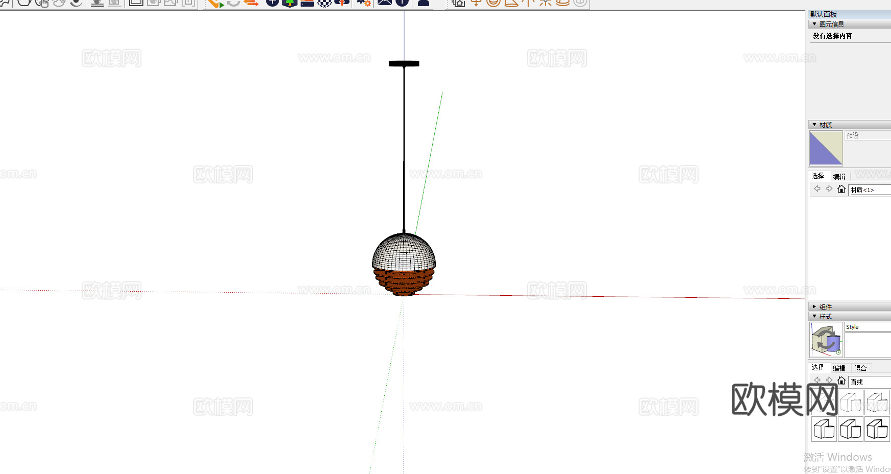 中古风吊灯 包豪斯吊灯 法式奶油风吊灯  餐厅吊灯 卧室吊灯su模型