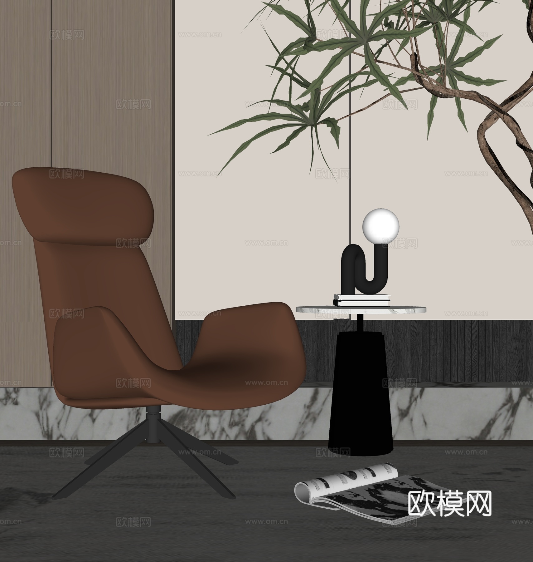 现代休闲椅su模型