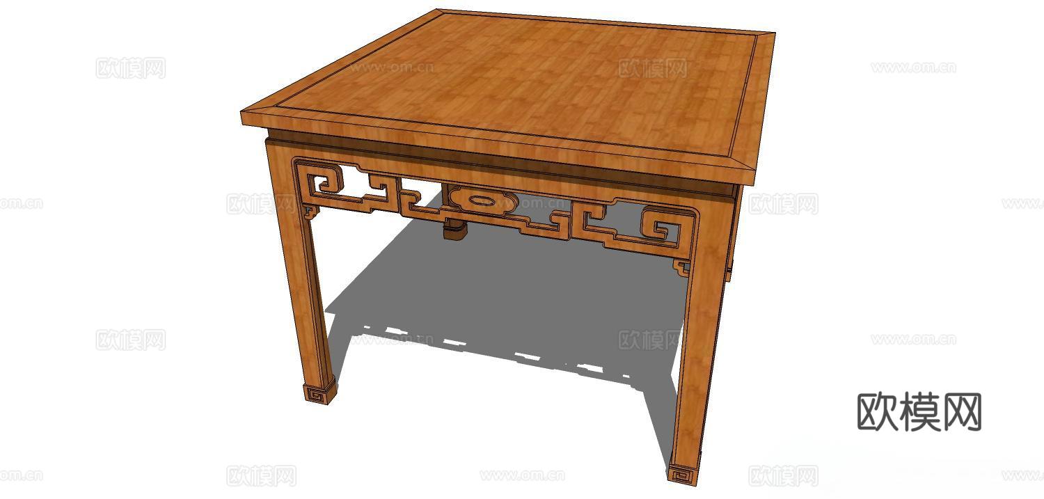 实木桌子 实木餐桌 家用桌子 桌子su模型