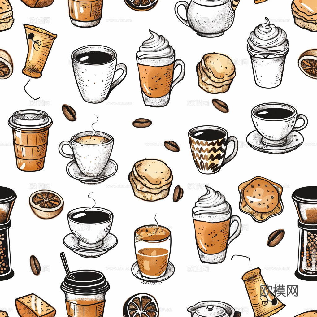 咖啡壁纸 花纹壁纸 卡通壁纸 壁纸下载