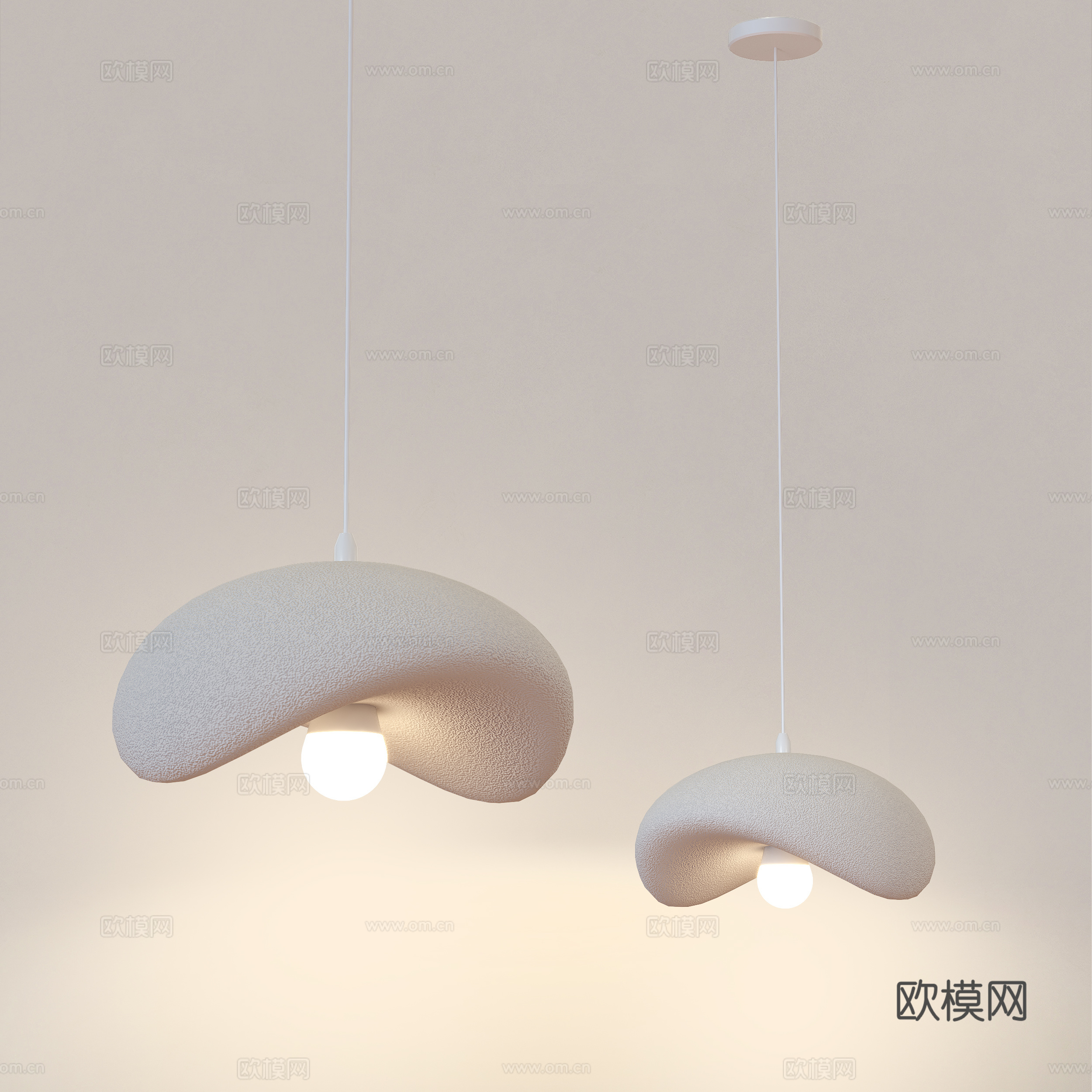 侘寂风吊灯 中古风吊灯 法式奶油风吊灯  餐厅吊灯 卧室吊灯su模型