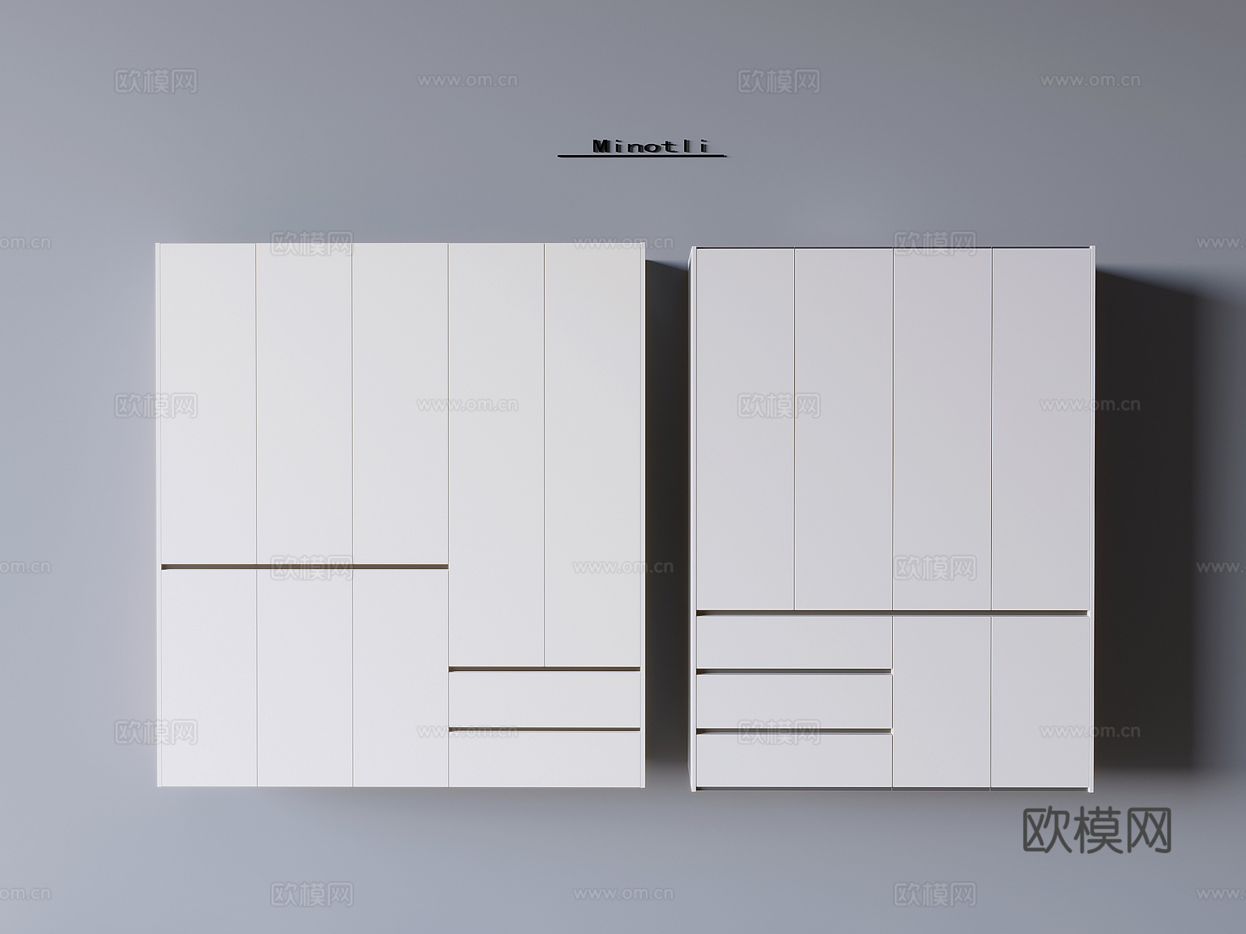 现代简约实木衣柜 衣柜收纳柜储物柜su模型