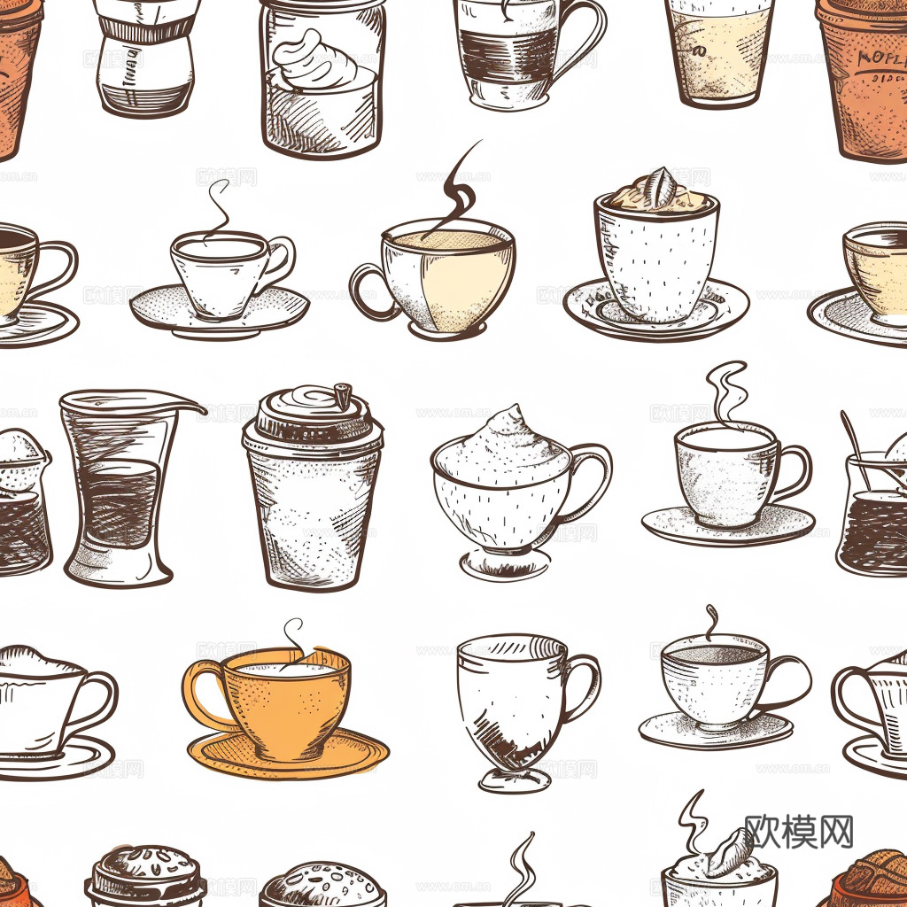 咖啡壁纸 花纹壁纸 卡通壁纸 壁纸下载