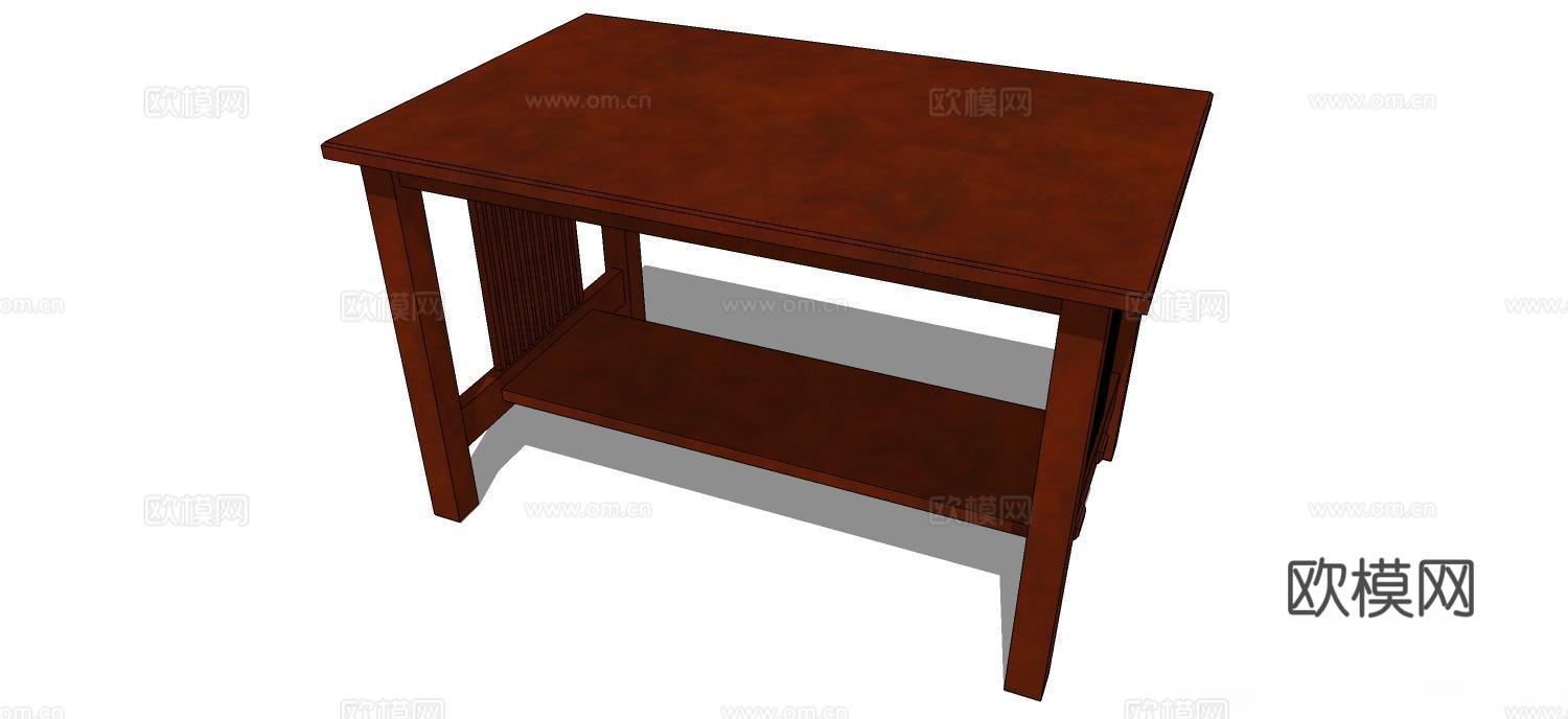 实木桌子 实木餐桌 家用桌子 桌子 新中式桌子su模型