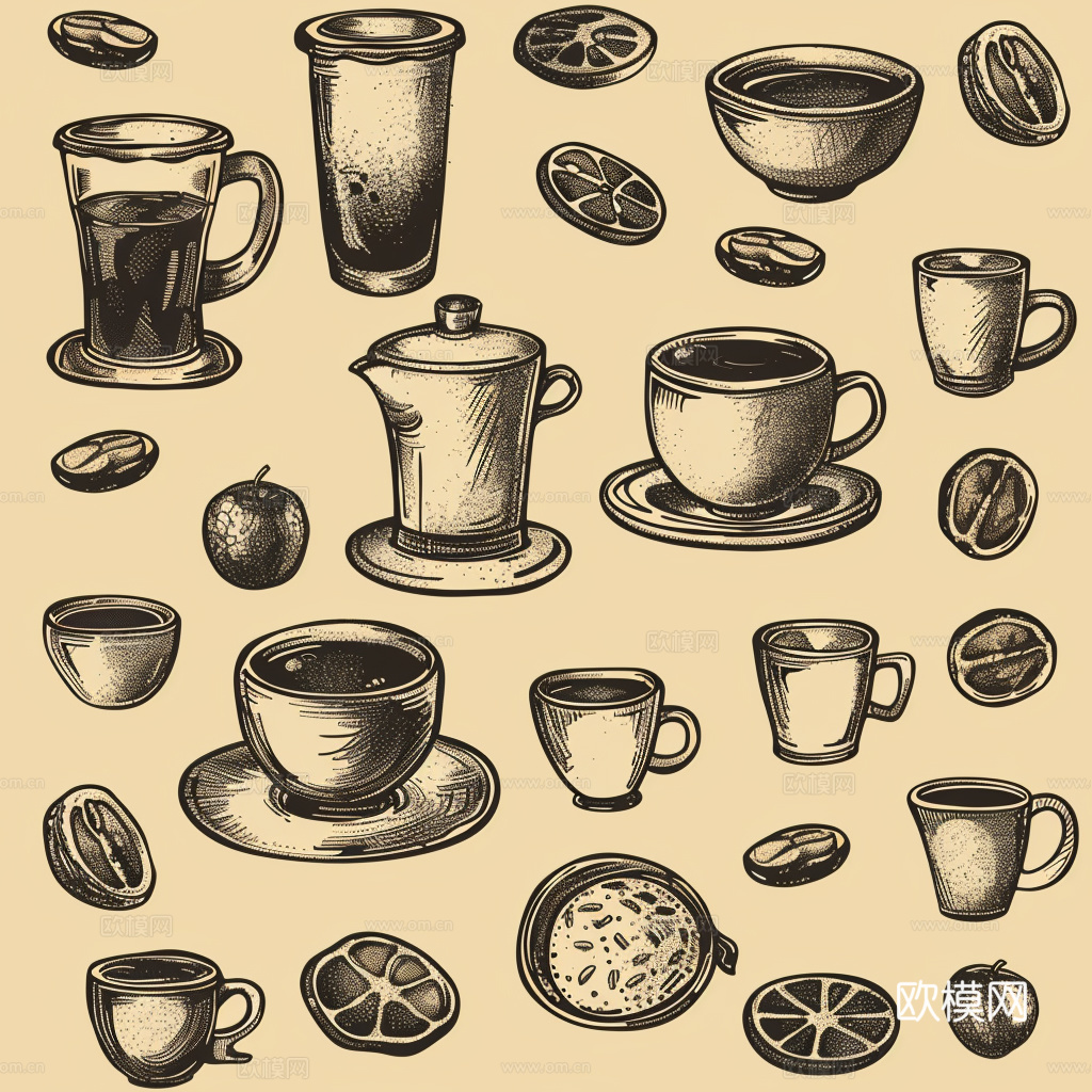 咖啡壁纸 花纹壁纸 卡通壁纸 壁纸