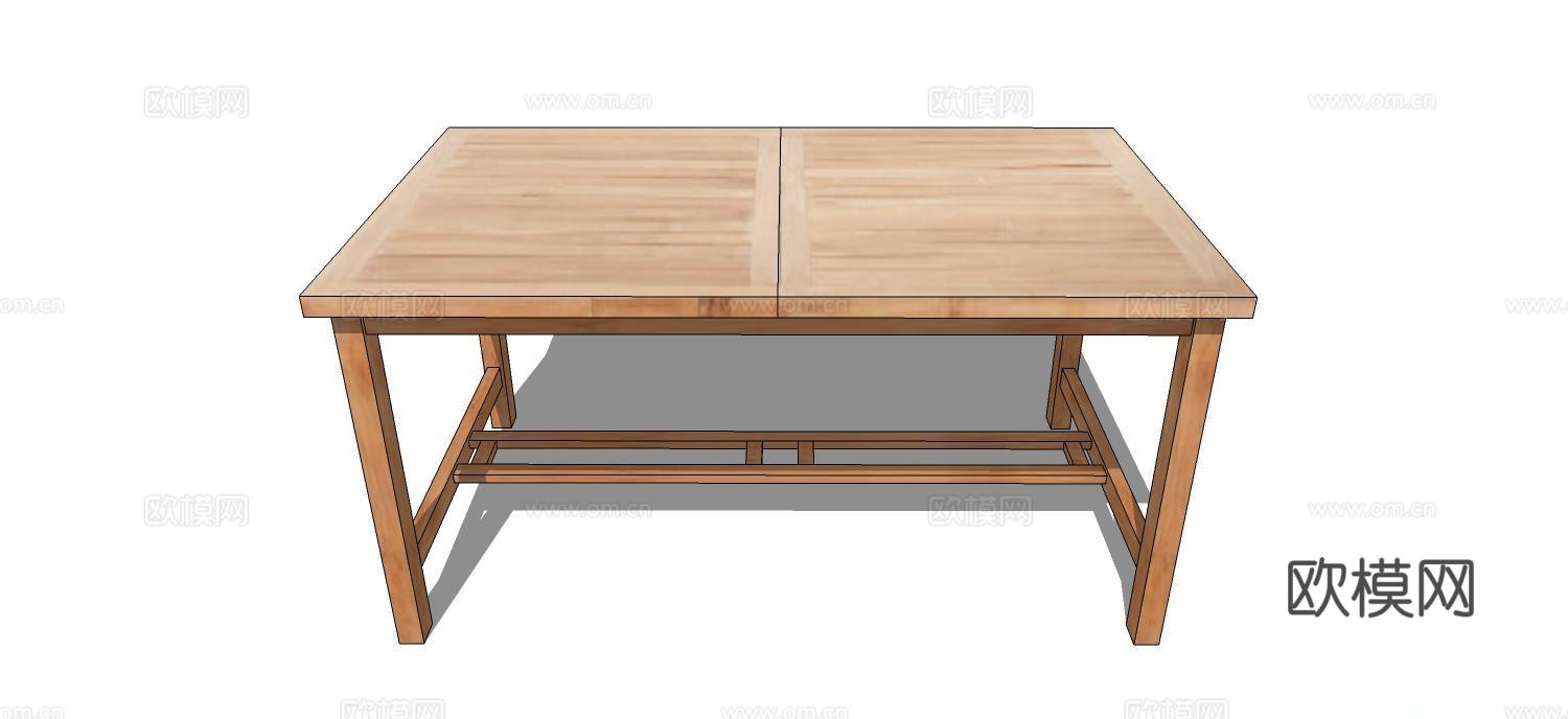 实木桌子 实木餐桌 家用桌子 桌子 现代桌子su模型