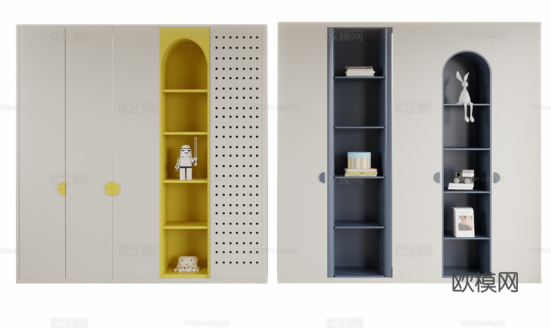现代儿童衣柜su模型