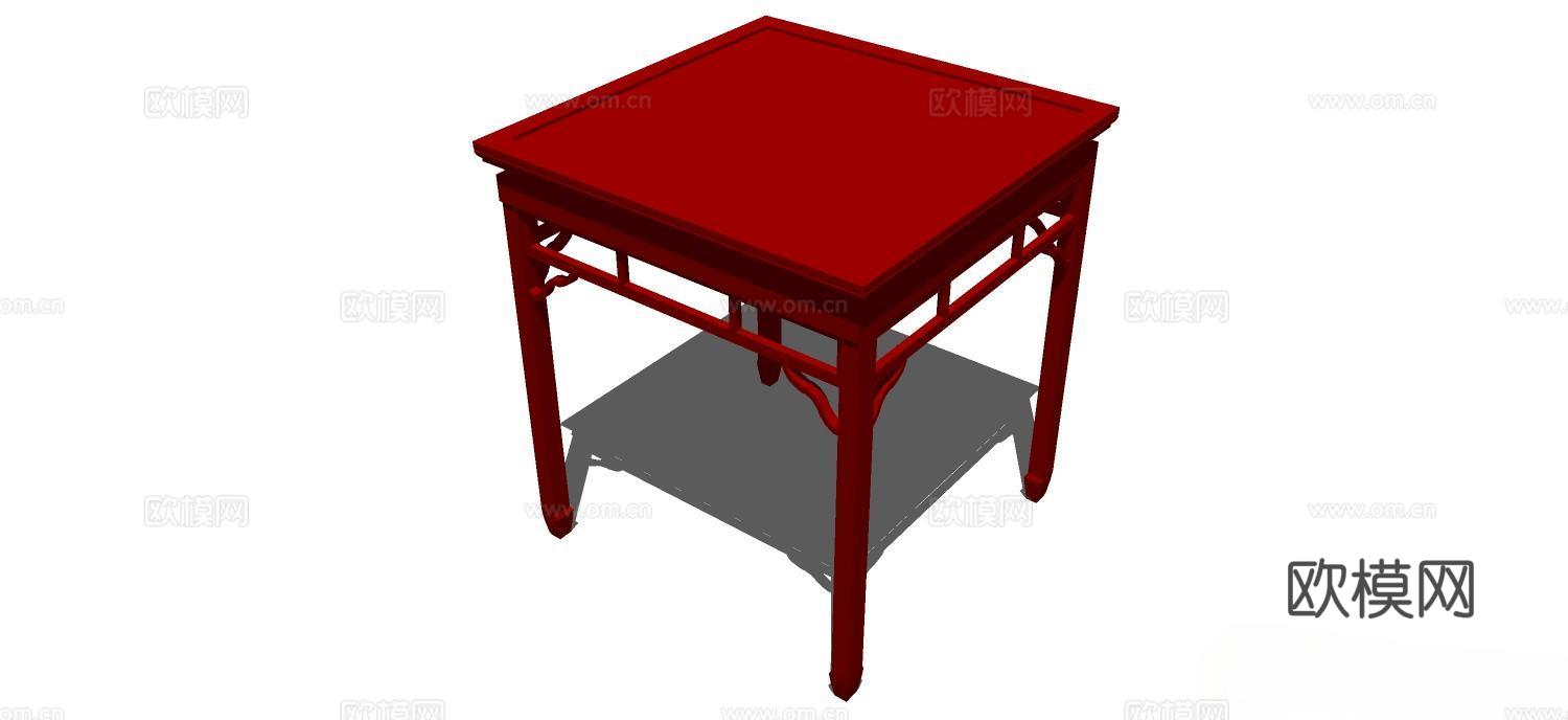 实木桌子 实木餐桌 家用桌子 桌子 新中式桌子 麻将桌su模型