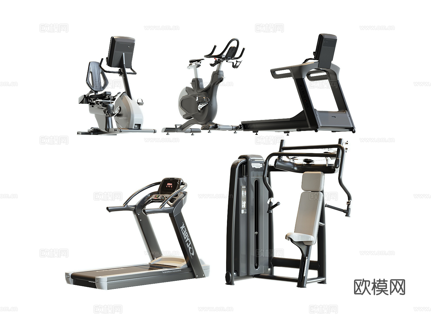 现代健身器材su模型