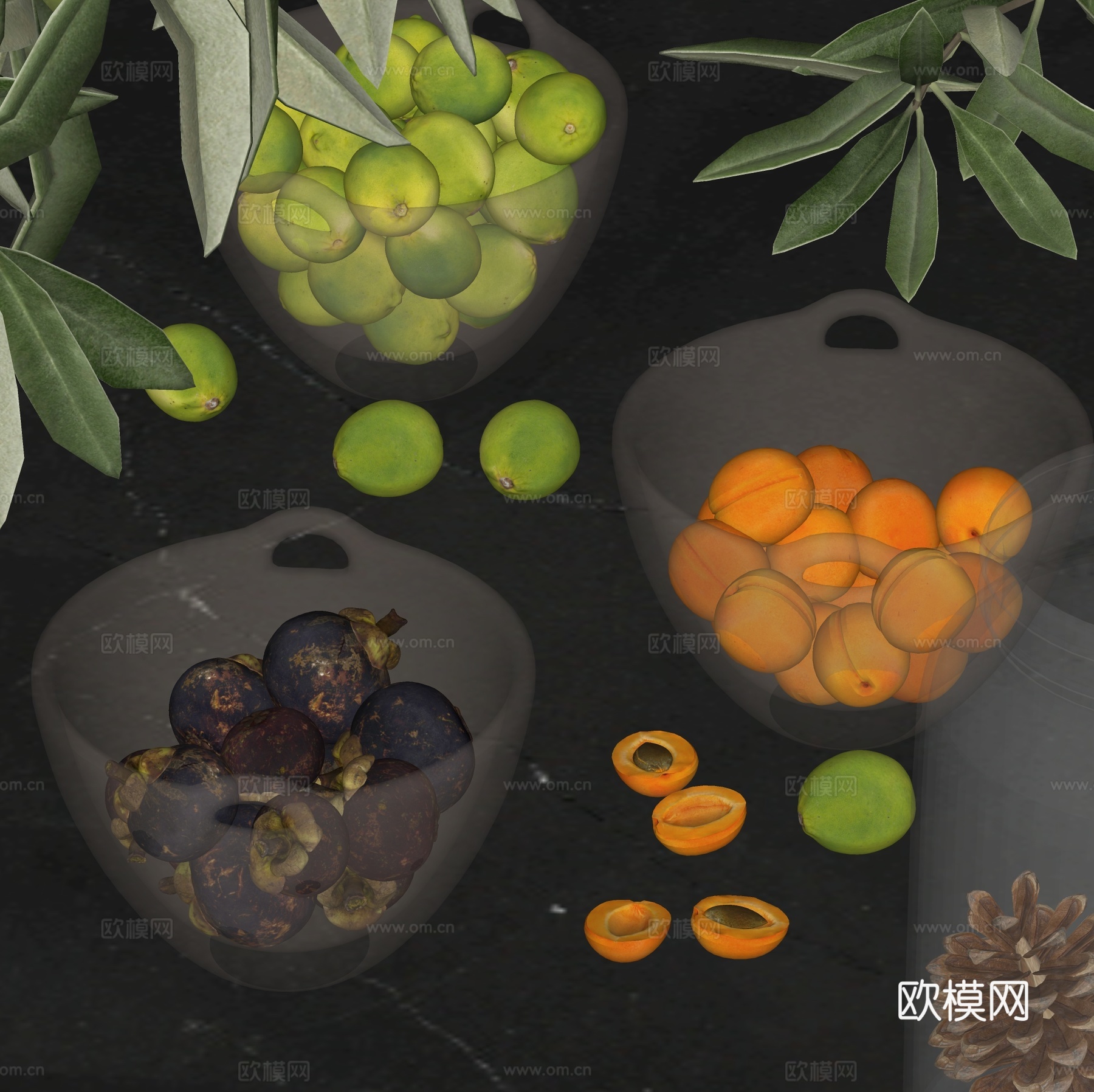 现代水果su模型