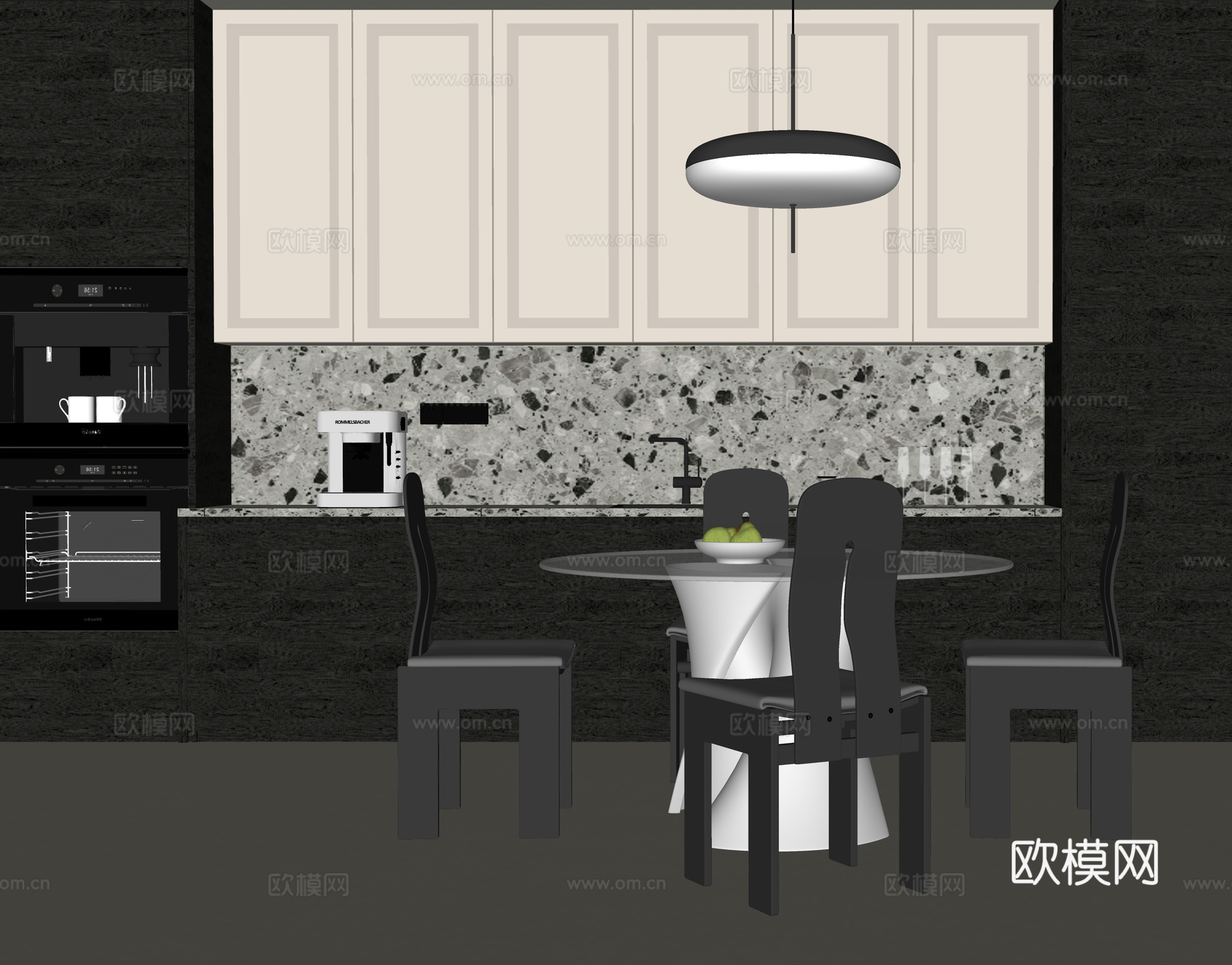 现代餐厅su模型