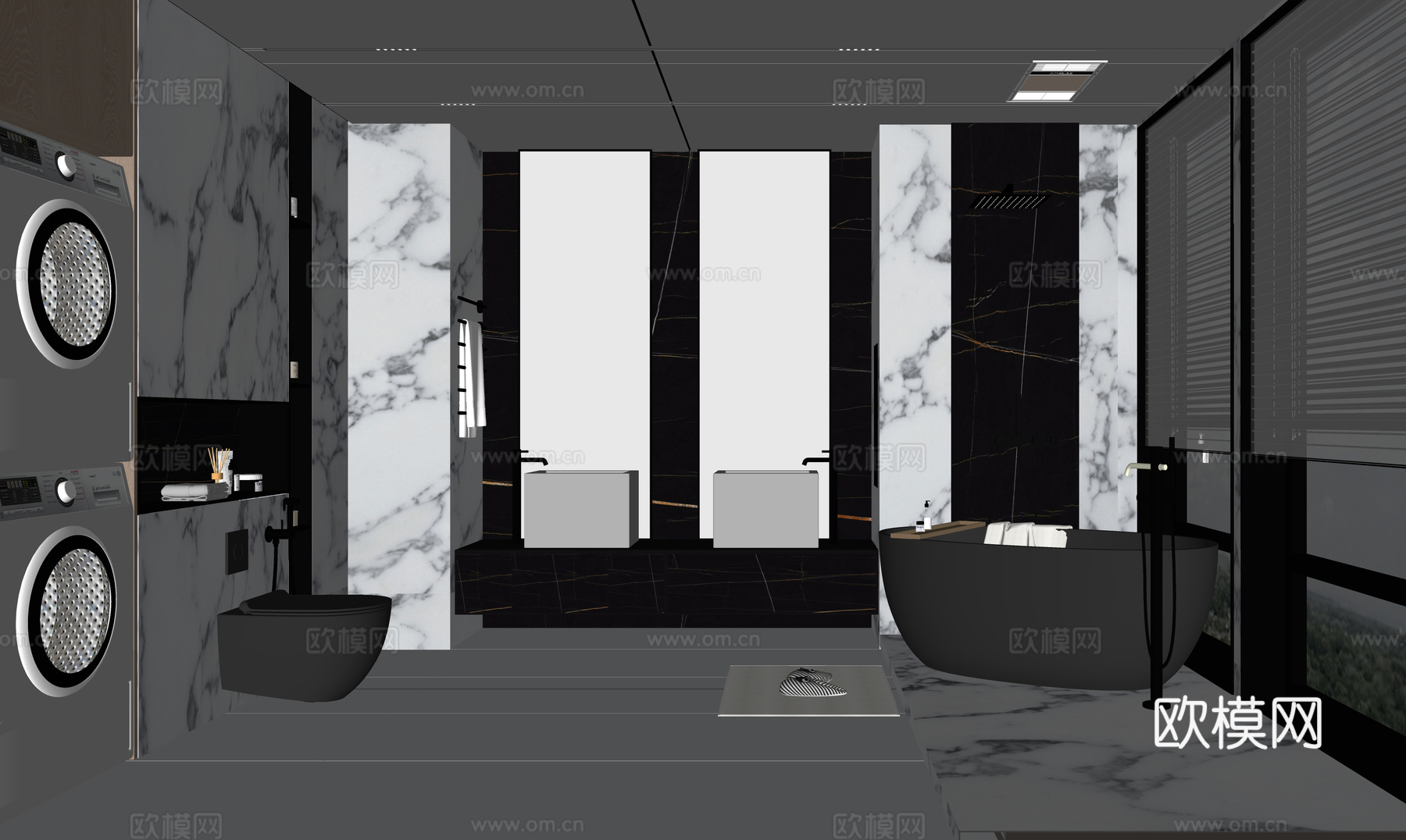 现代卫生间 酒店卫生间 别墅卫生间su模型