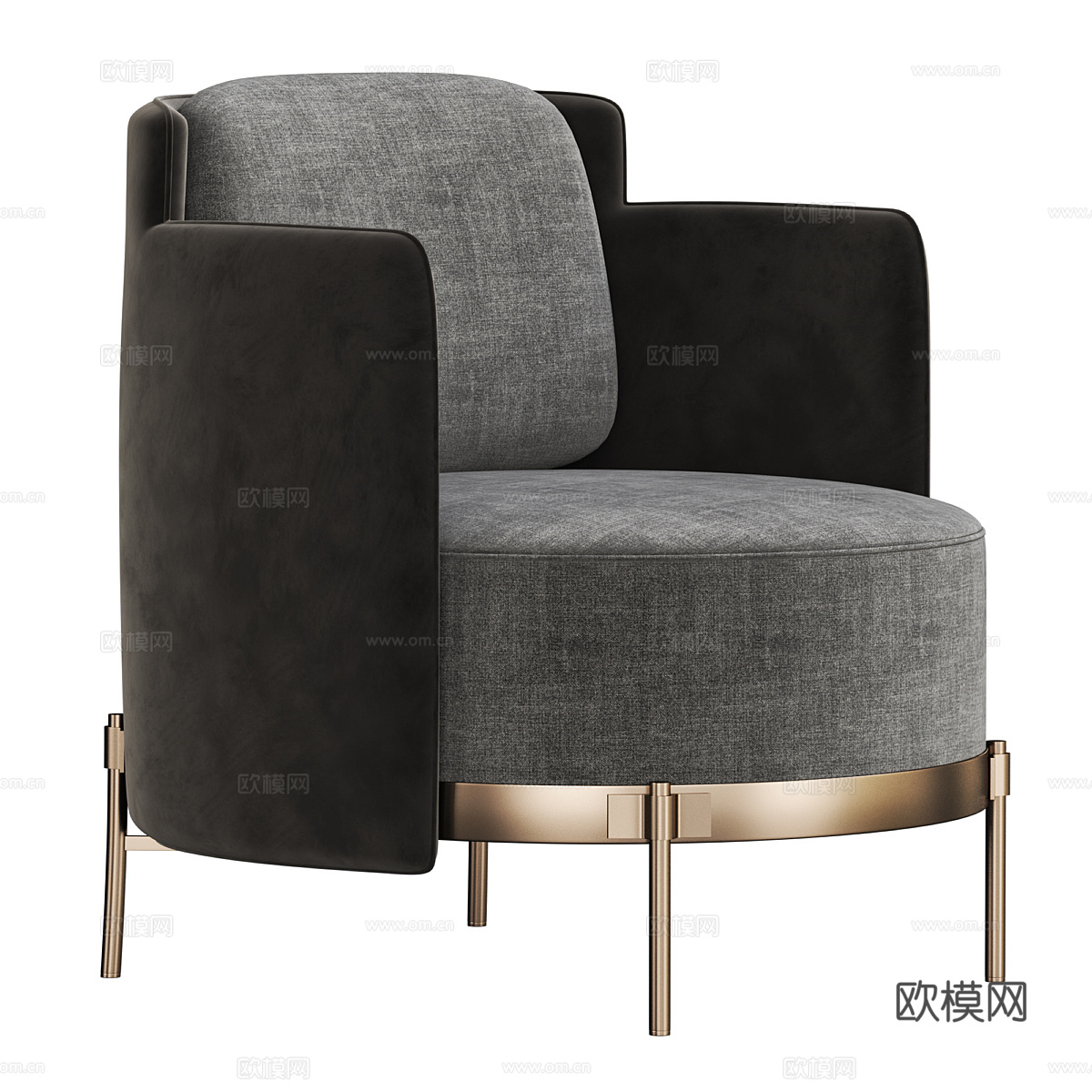 现代意式 Minotti 扶手椅3d模型下载（渲染图4）