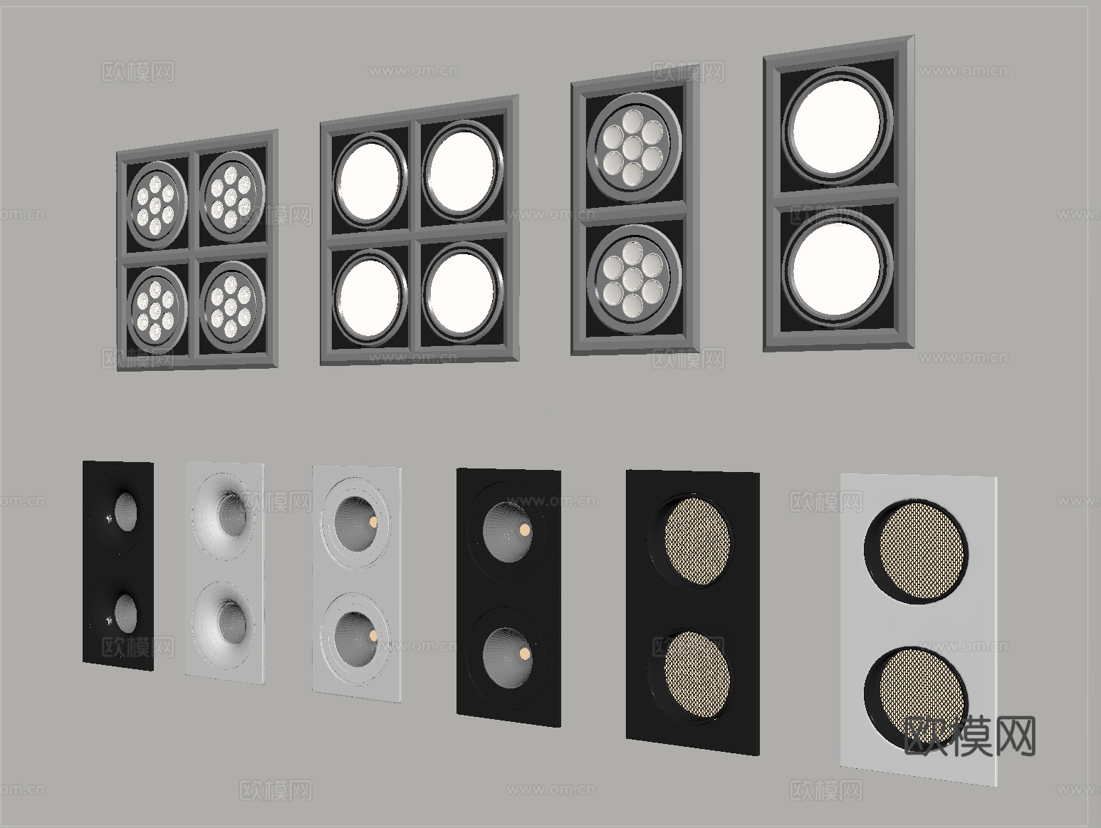 现代筒灯 嵌入式筒灯射灯su模型