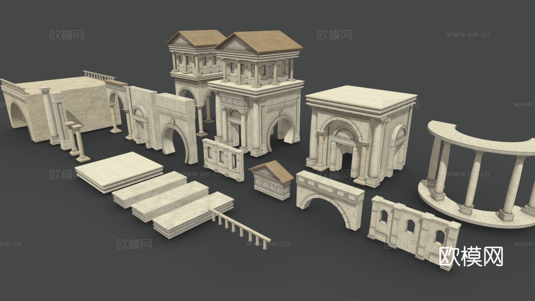 欧式建筑 欧式建筑构件 欧式建筑结构 欧式柱子su模型