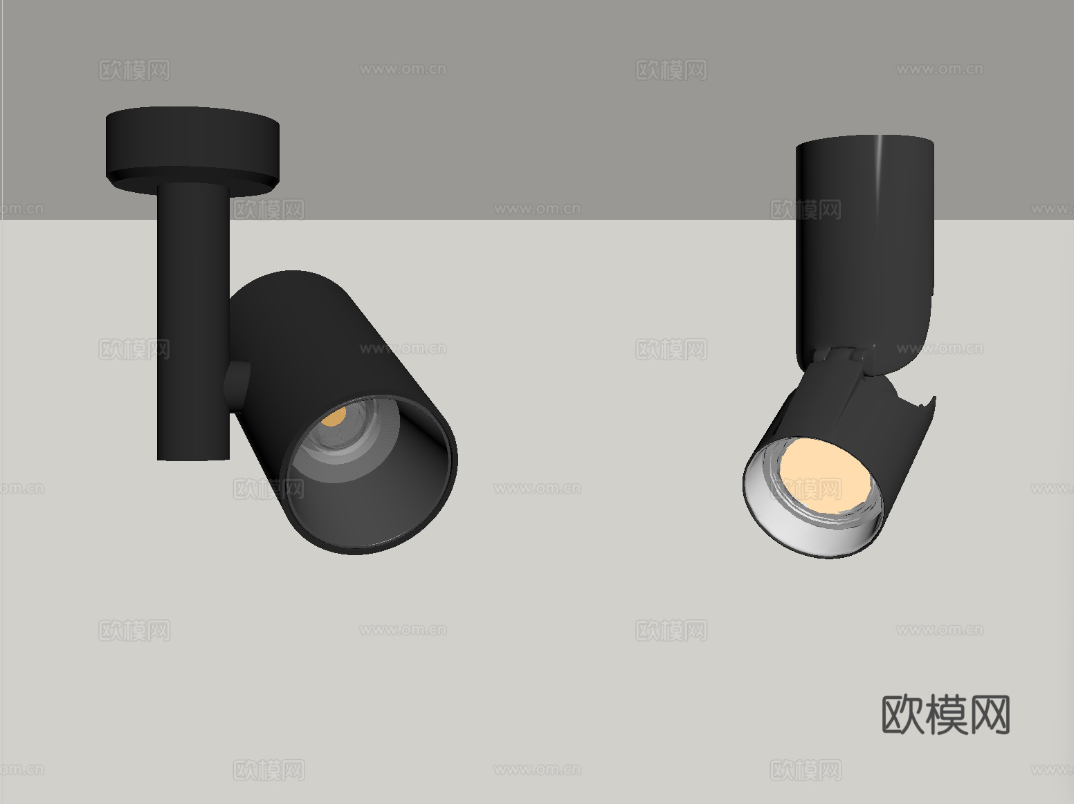 现代射灯 明装射灯 转向式su模型