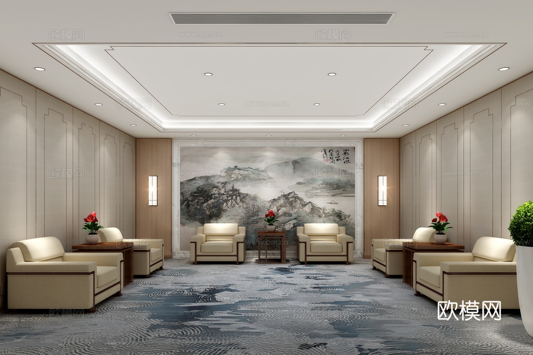 接待室3d模型下载