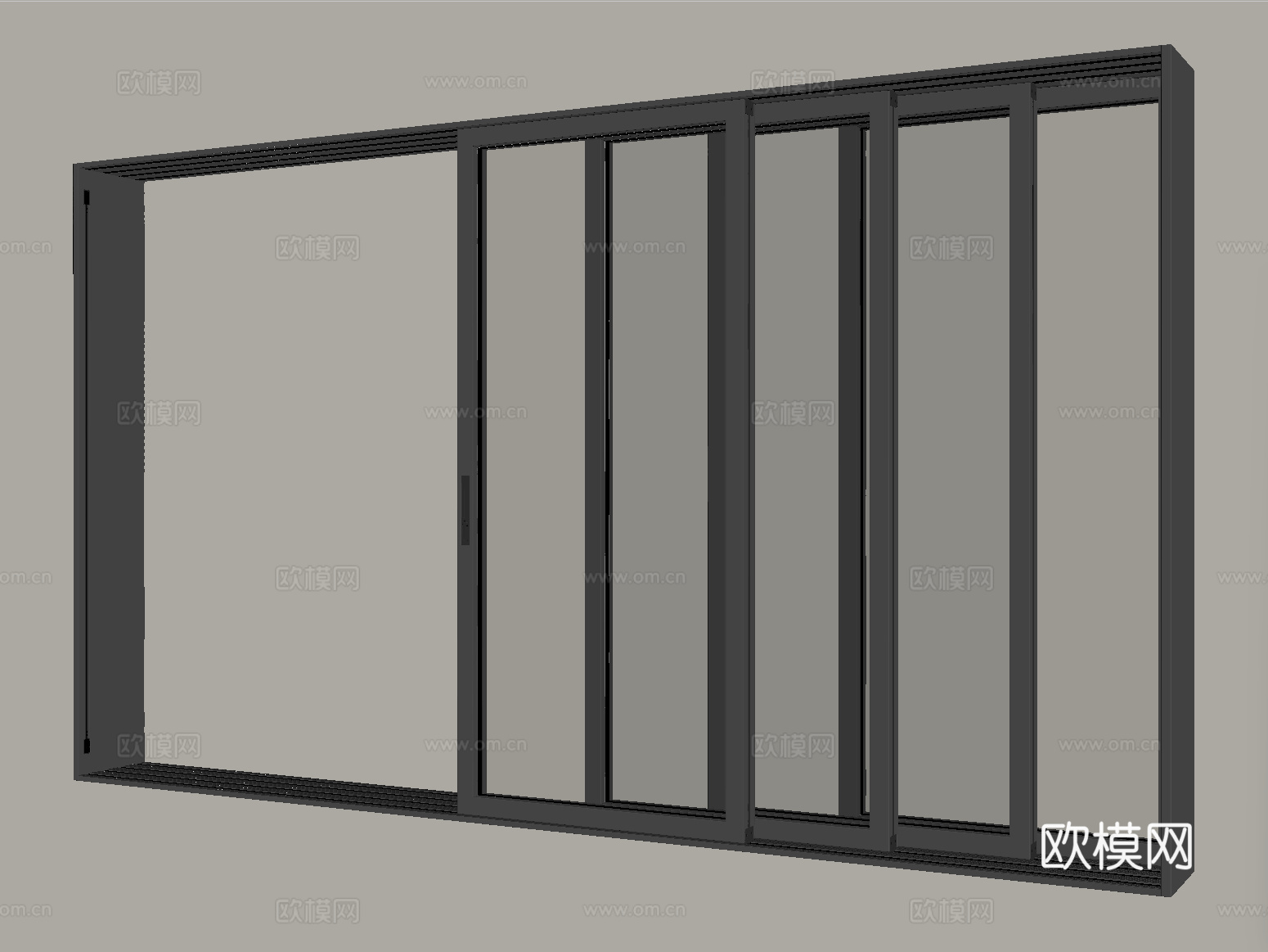现代窗户推拉窗 落地窗 阳台窗su模型
