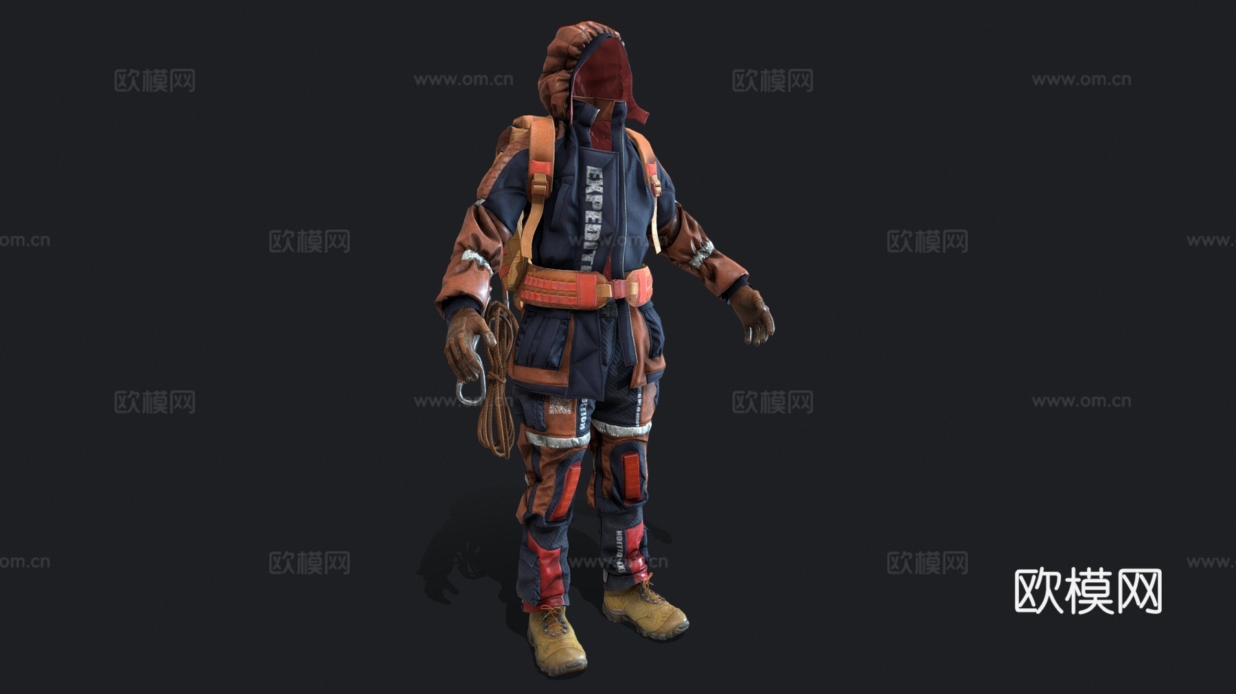 现代登山服 登山装 运动装su模型