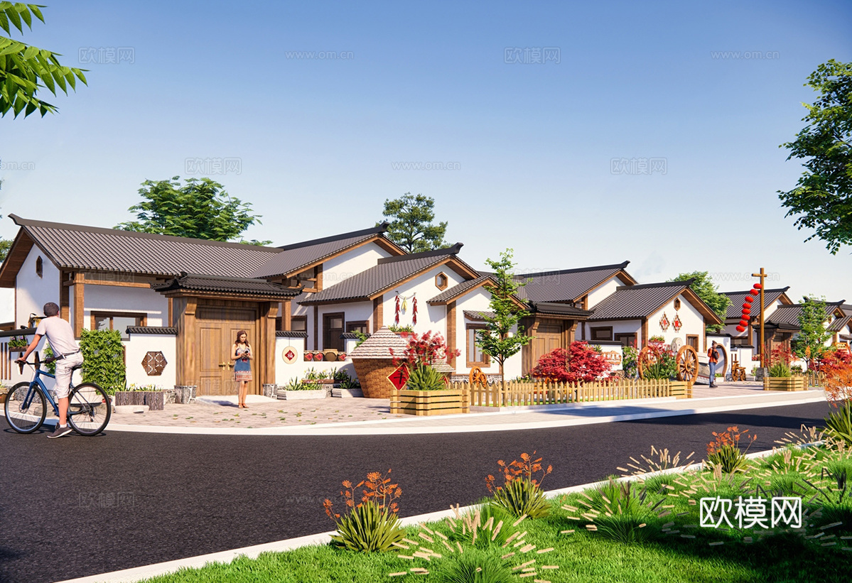 现代乡村民房 新农村 美丽乡村su模型