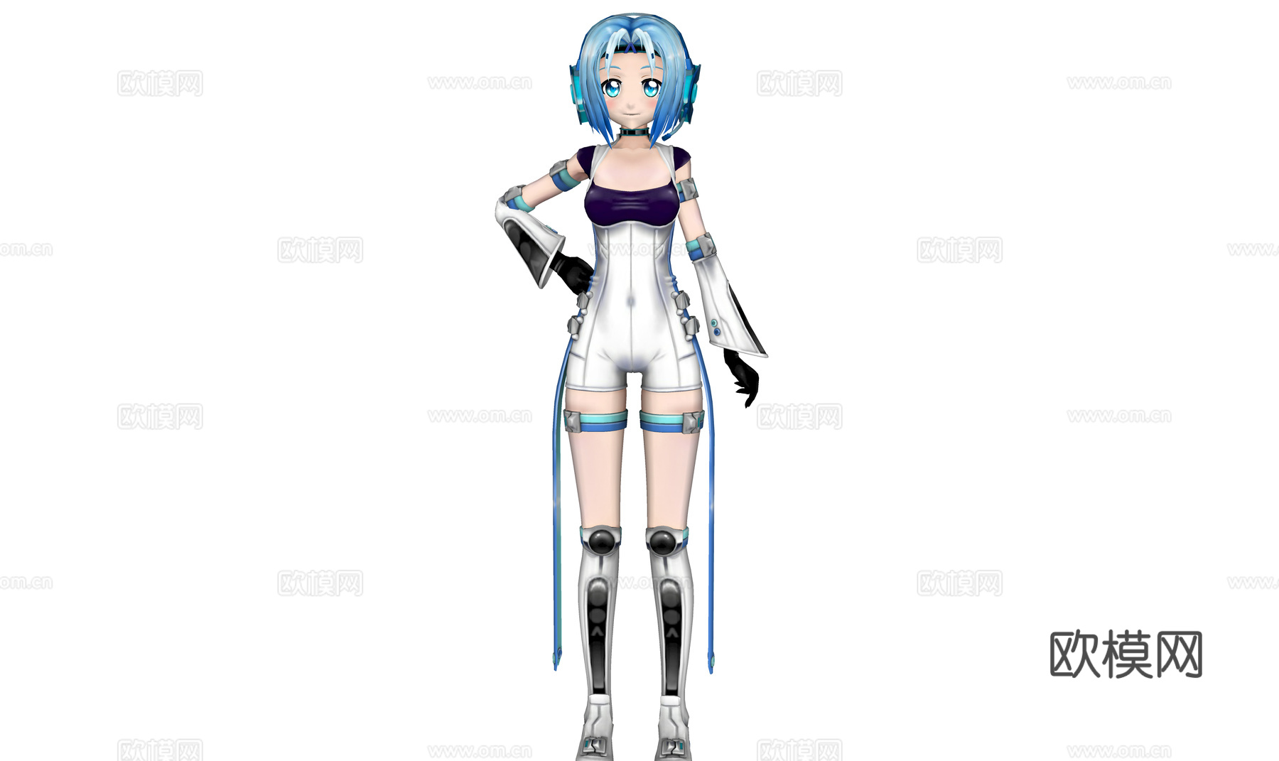 二次元可爱女生 兔子女孩 可爱动漫人物 动漫少女su模型