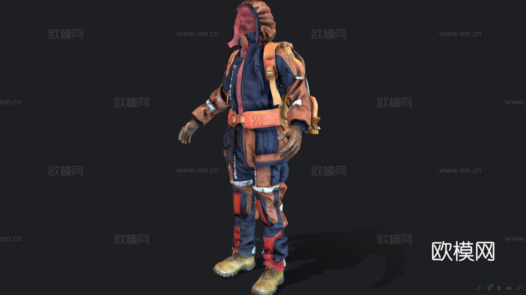 现代登山服 登山装 运动装su模型